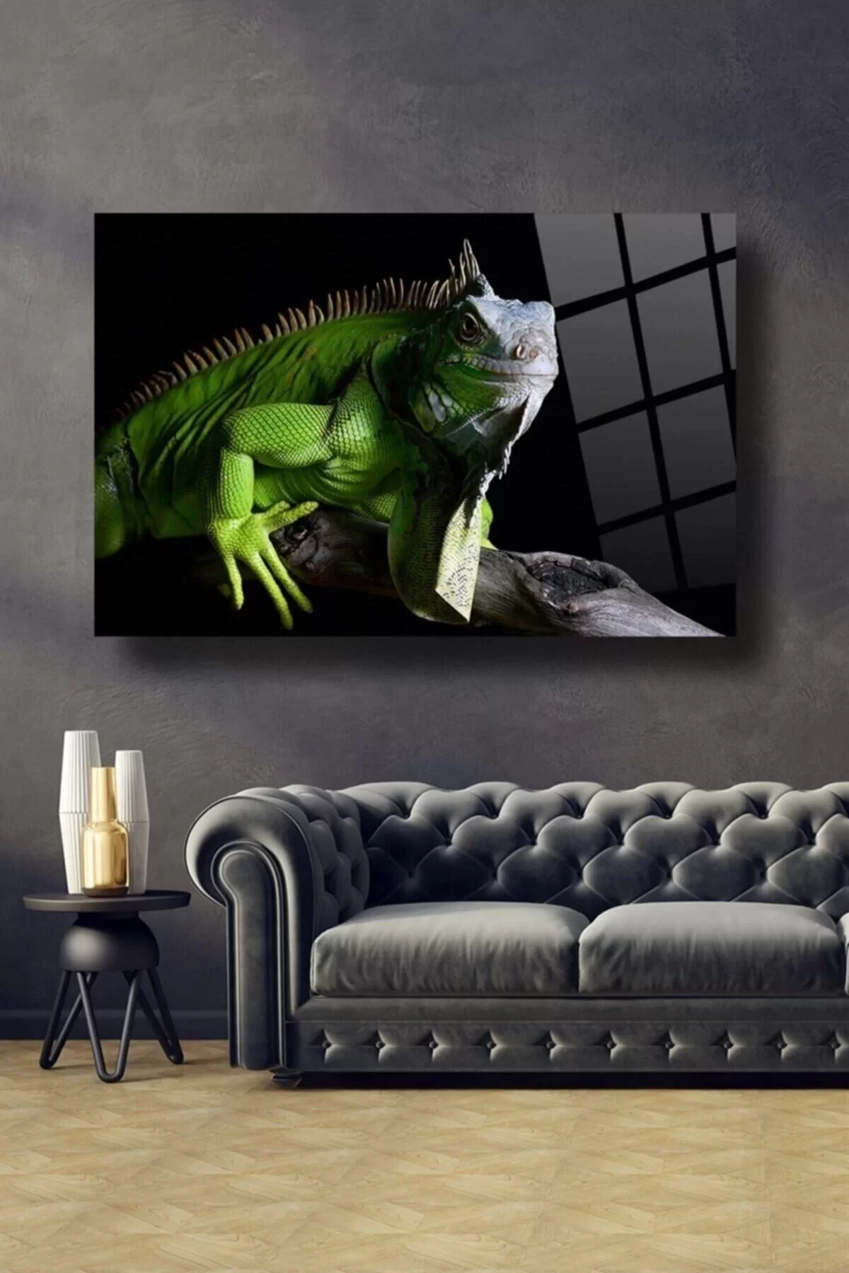 Iguana Glass Painting Wall Decoration, Home Decoration, Wall Painting, Home Gift