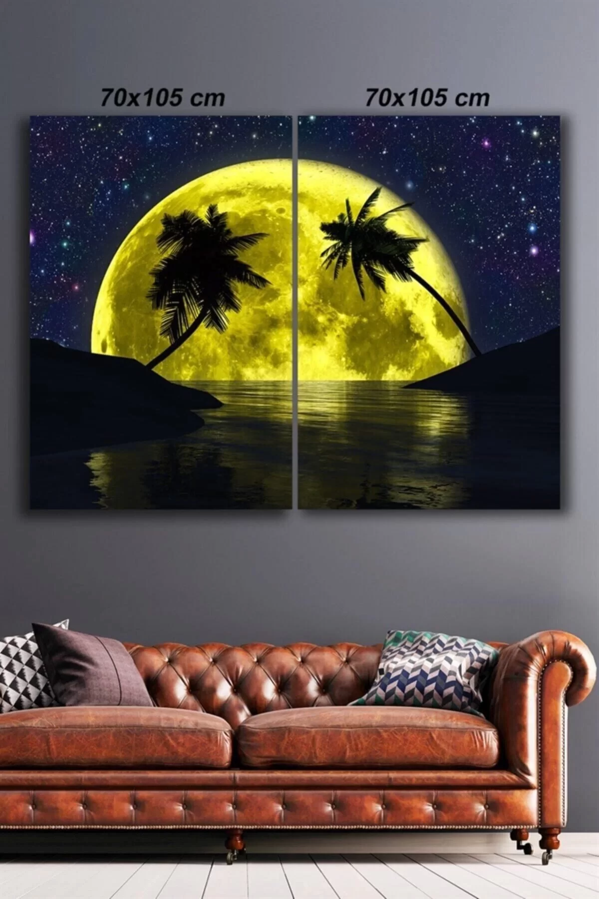 Double Combination Sky and Full Moon Wall Decoration