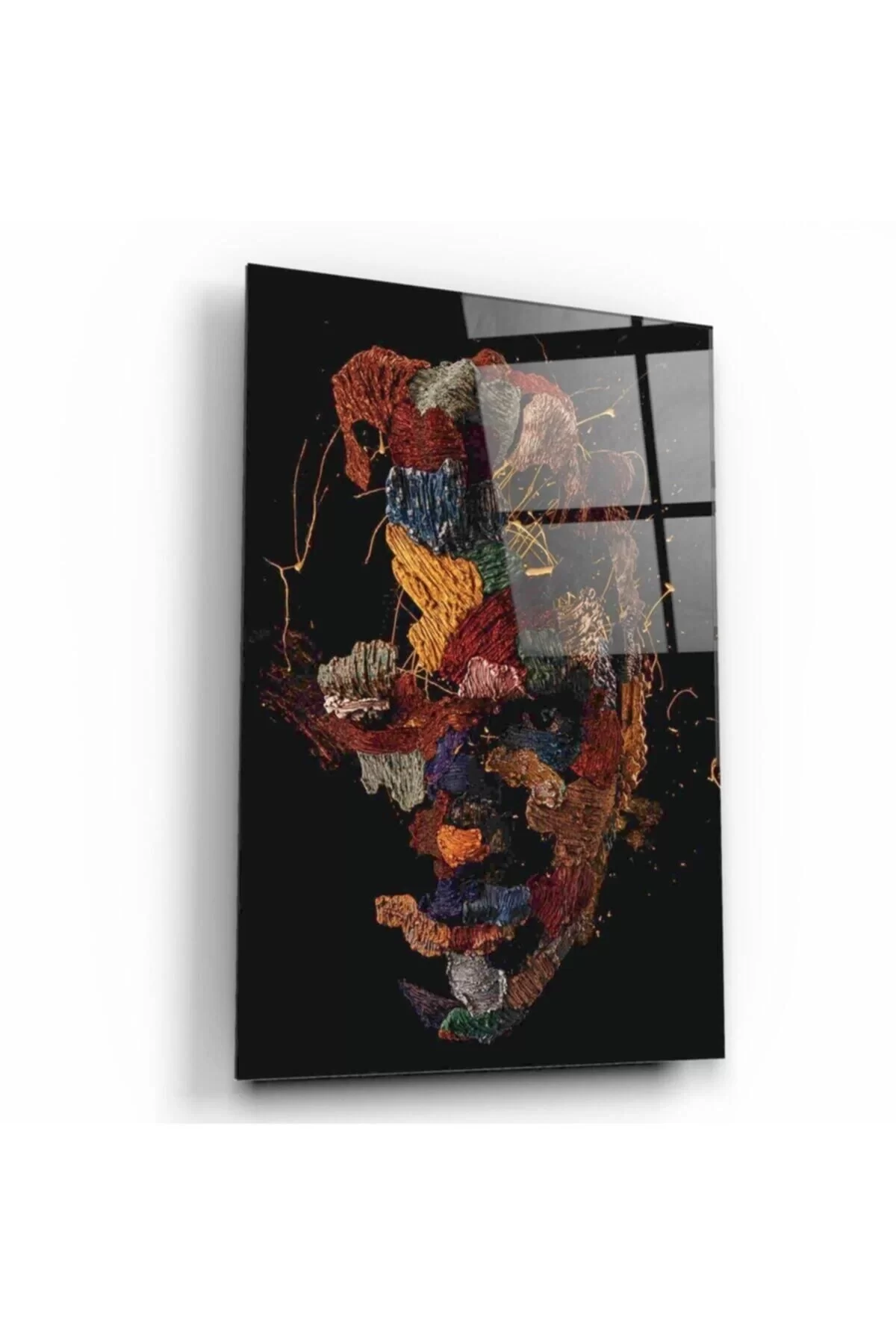 Human Silhouette Glass Painting