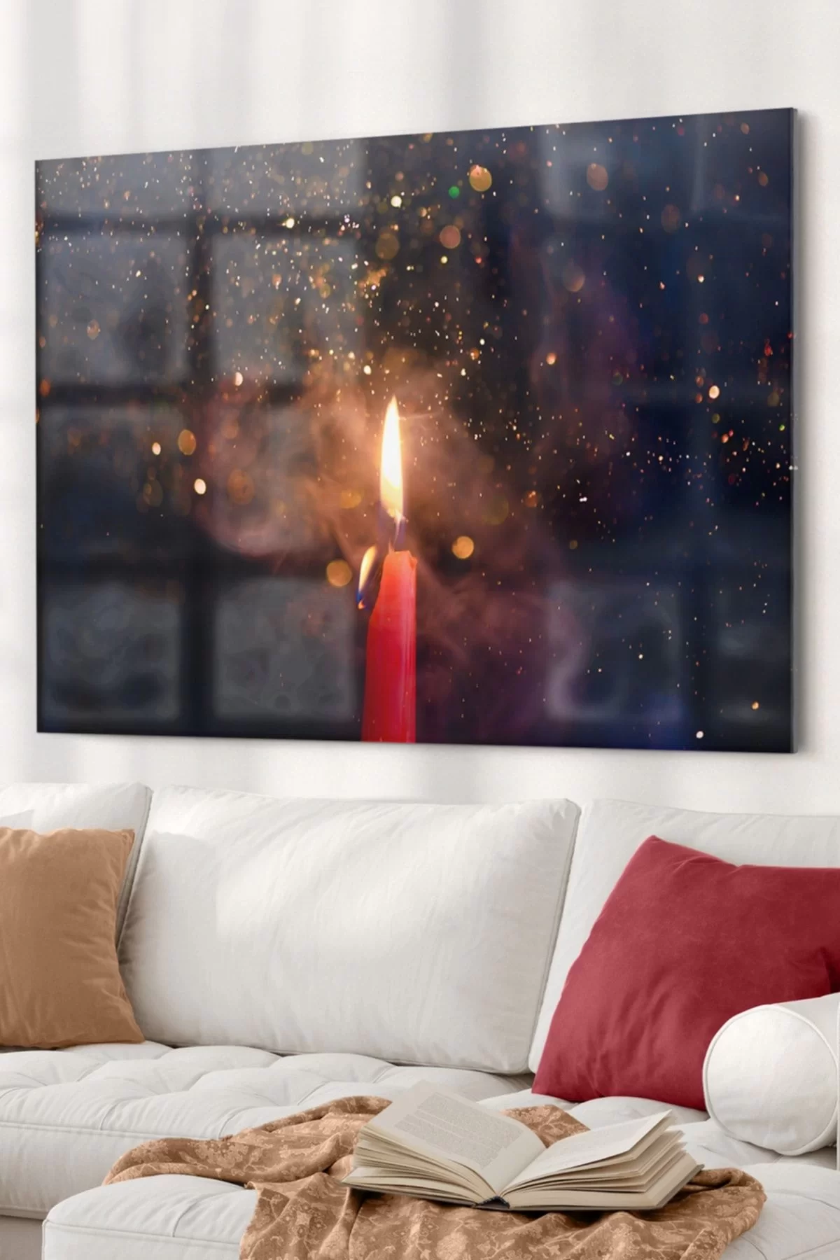 Sparkling Candle | Candles Themed Glass Table | 50x70cm