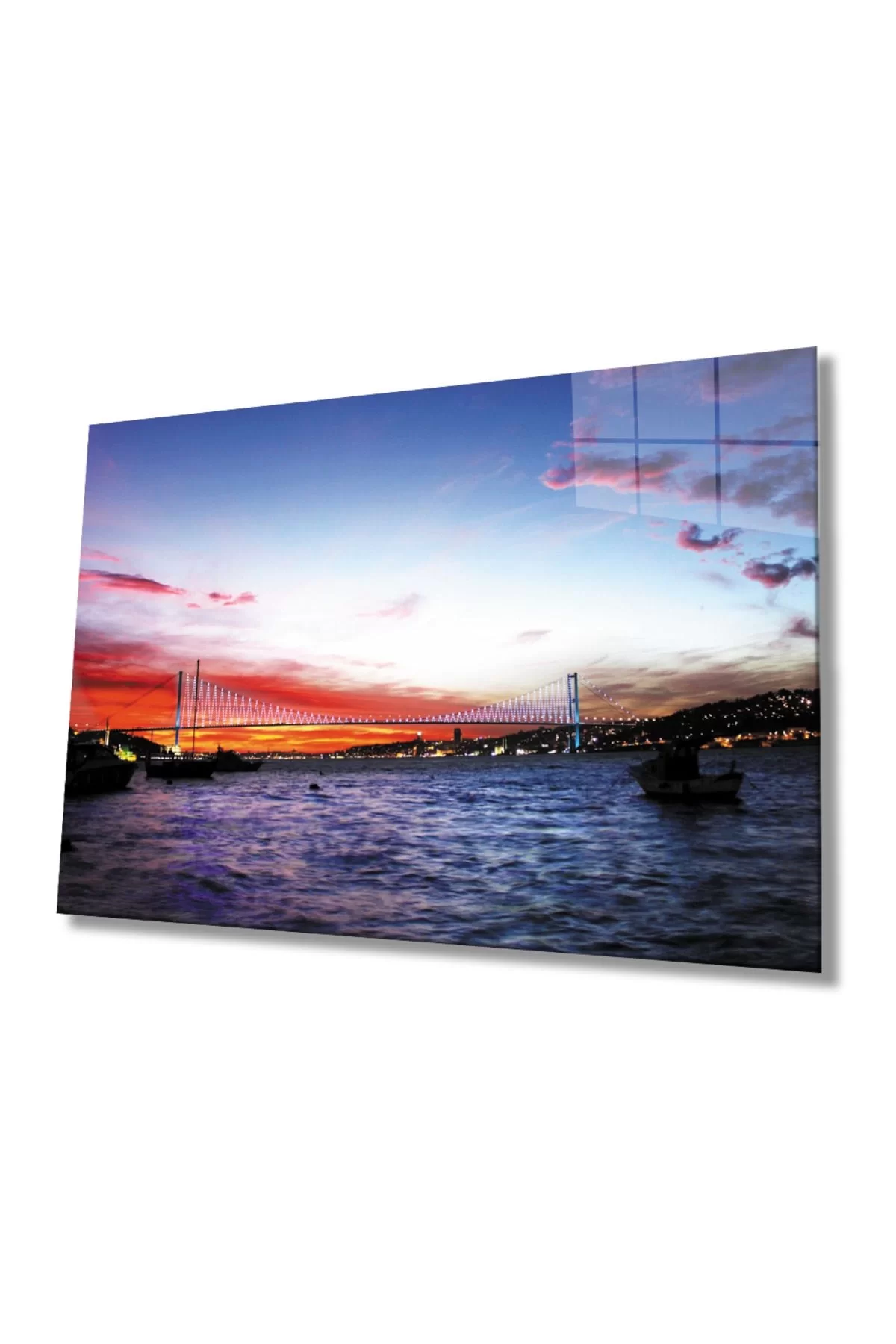 Istanbul Bosphorus Bridge Landscape 4mm Durable Glass Painting Tempered Glass