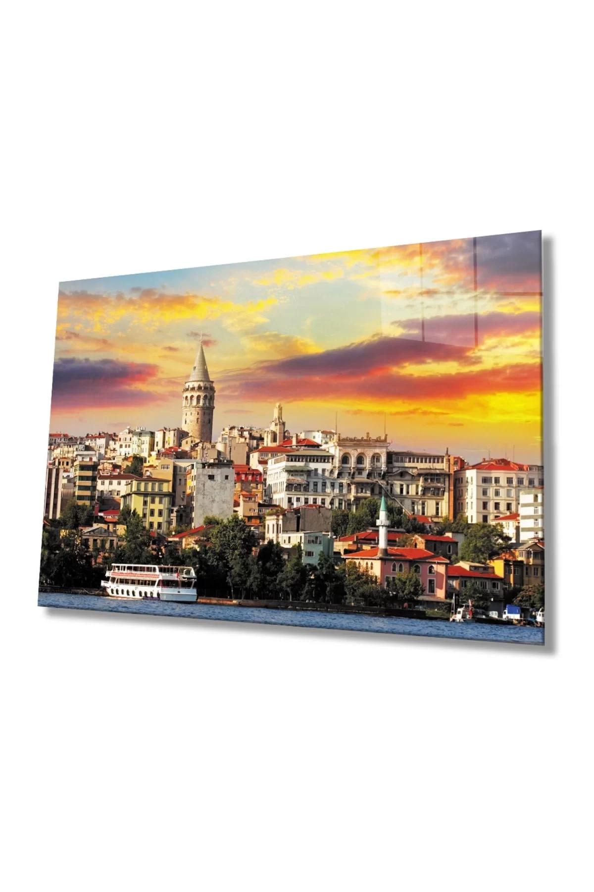 Istanbul Galata Tower Landscape 4mm Durable Glass Painting Tempered Glass