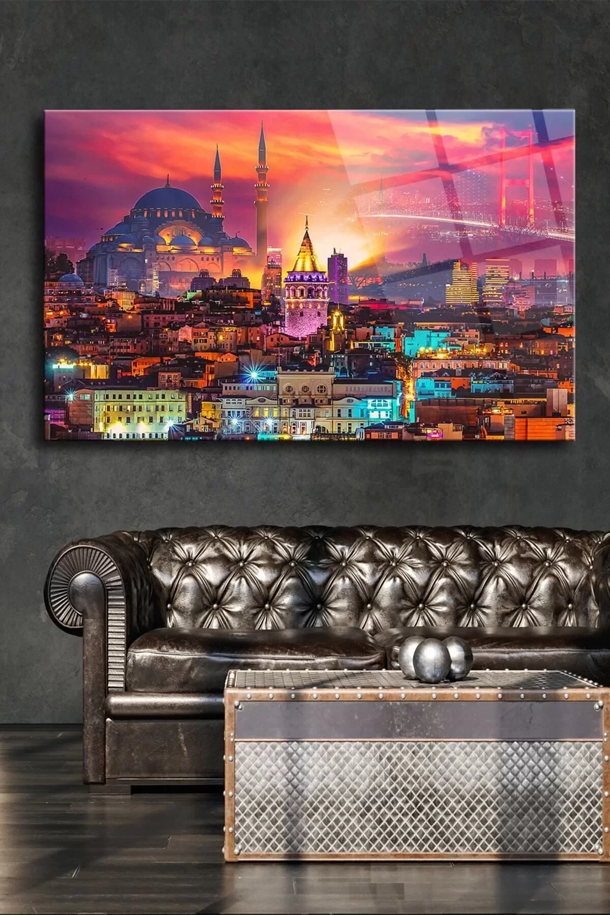 Istanbul Collage Glass Painting, Wall Decoration Products