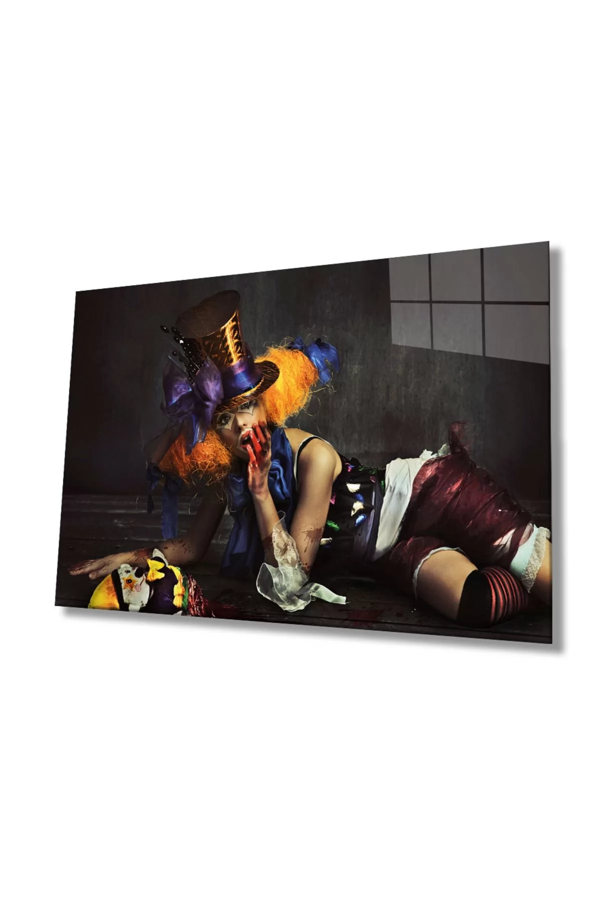 Female Joker Painting Glass Painting, Home And Office Wall Decoration