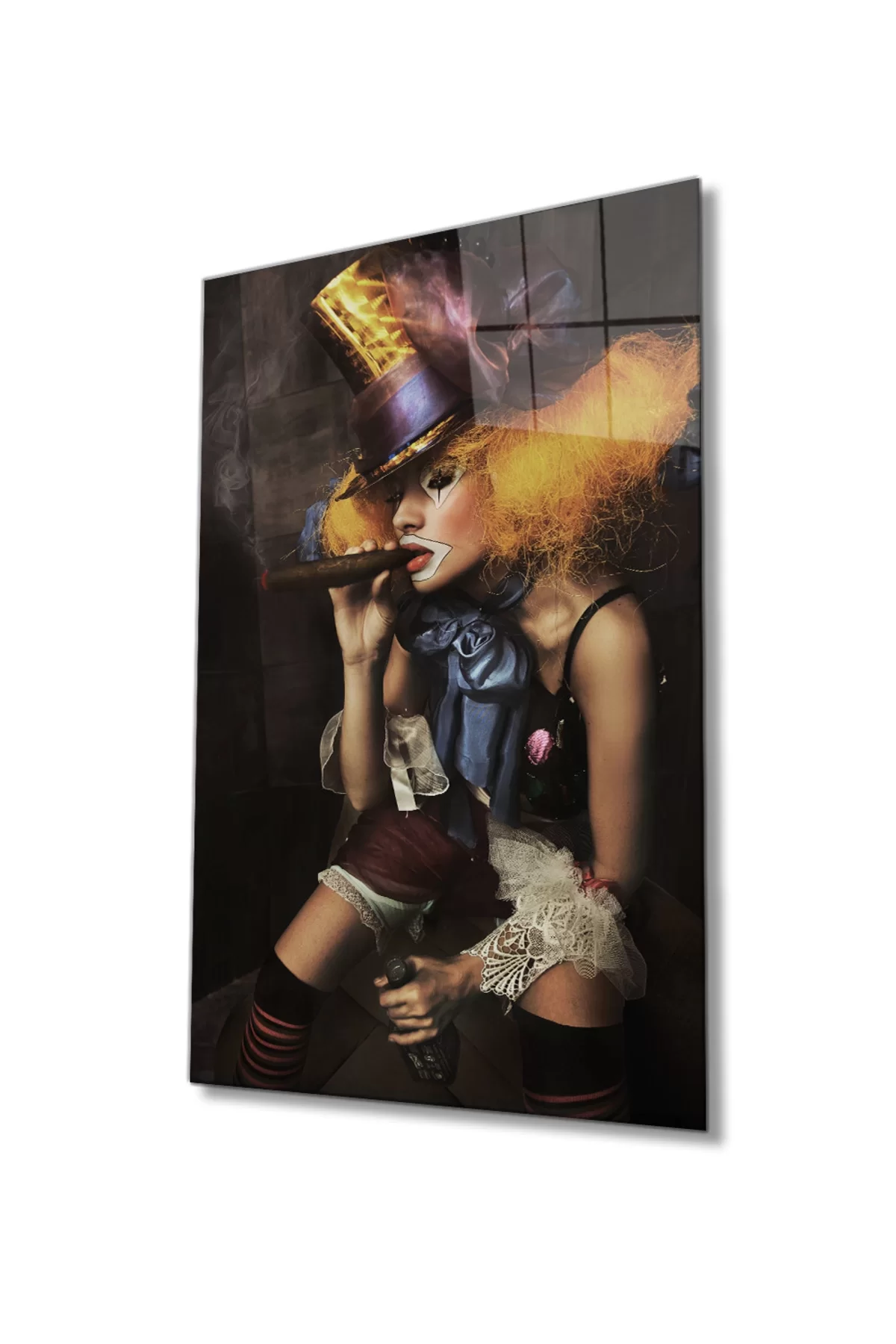 Female Joker Painting Glass Painting, Home And Office Wall Decoration