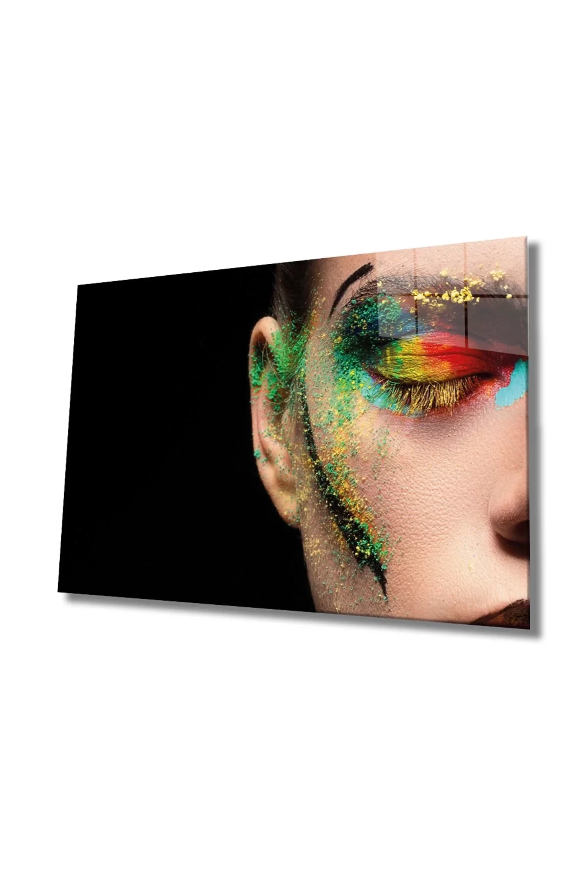 Woman Face Futuristic Illustration Glass Painting, 4mm Durable Glass