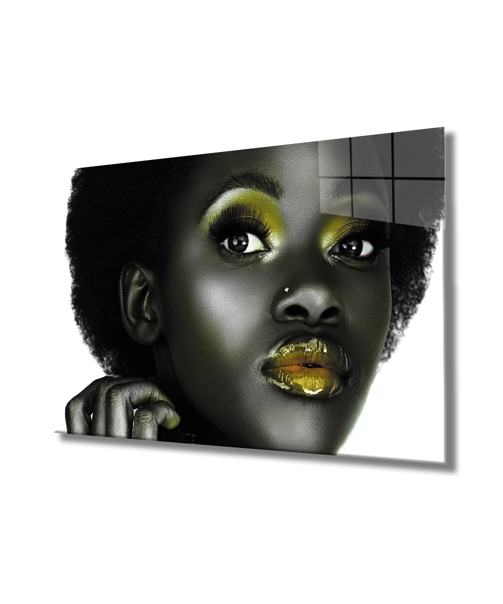 Women African Queen Glass Painting