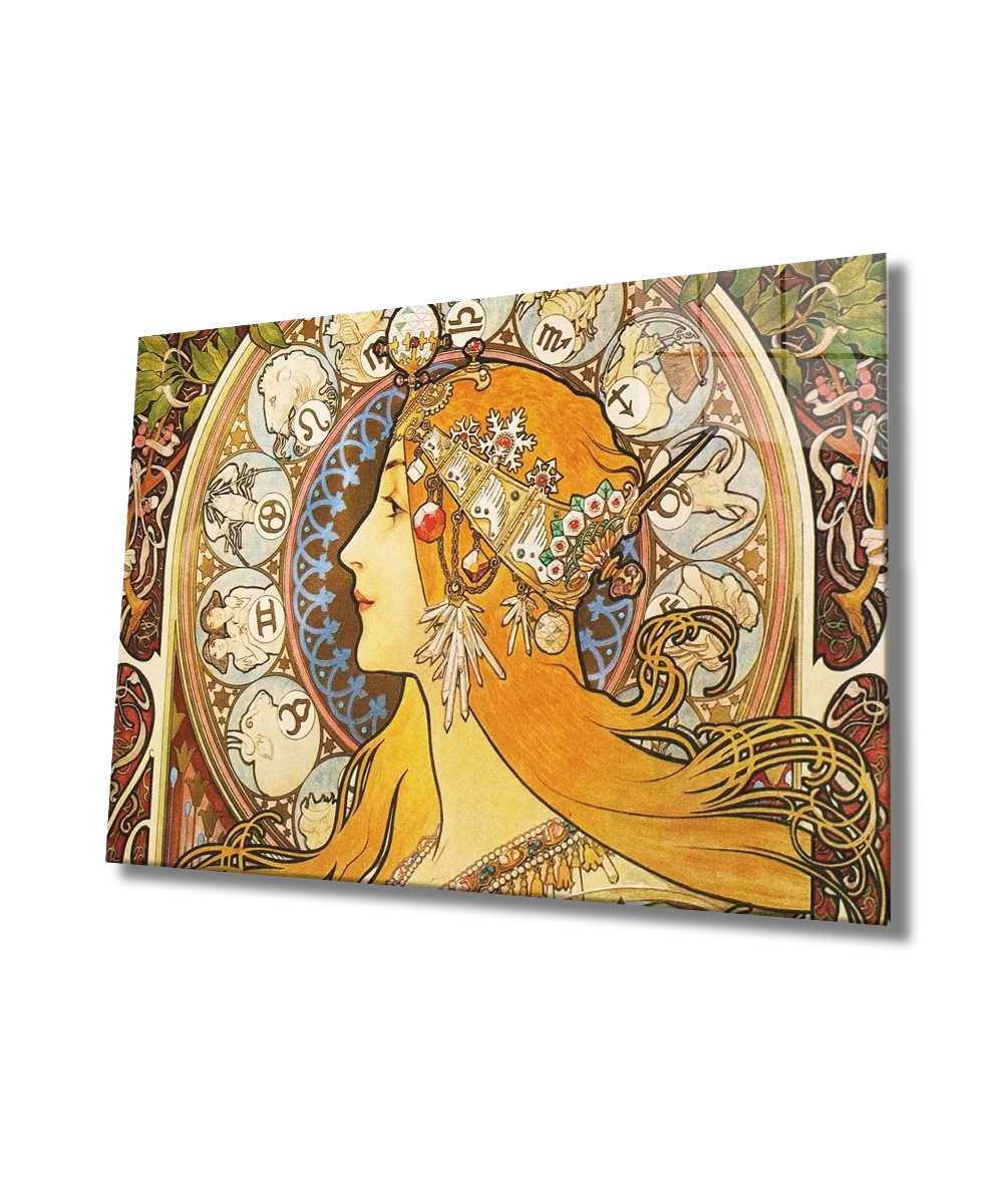 Women Astrologer Zoydak Glass Painting