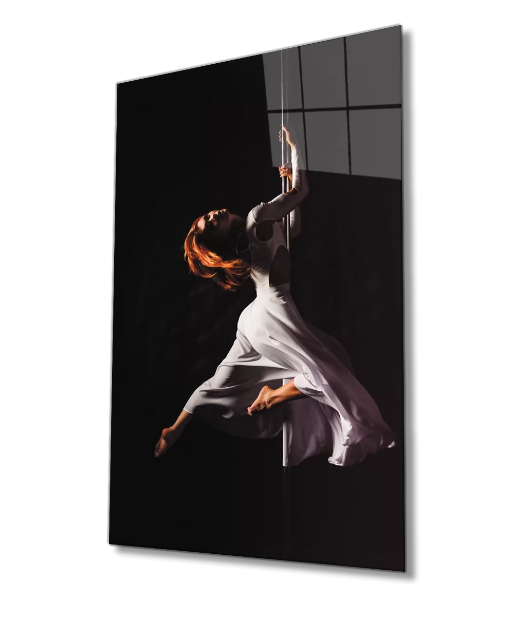 Women Pole Dance Glass Painting