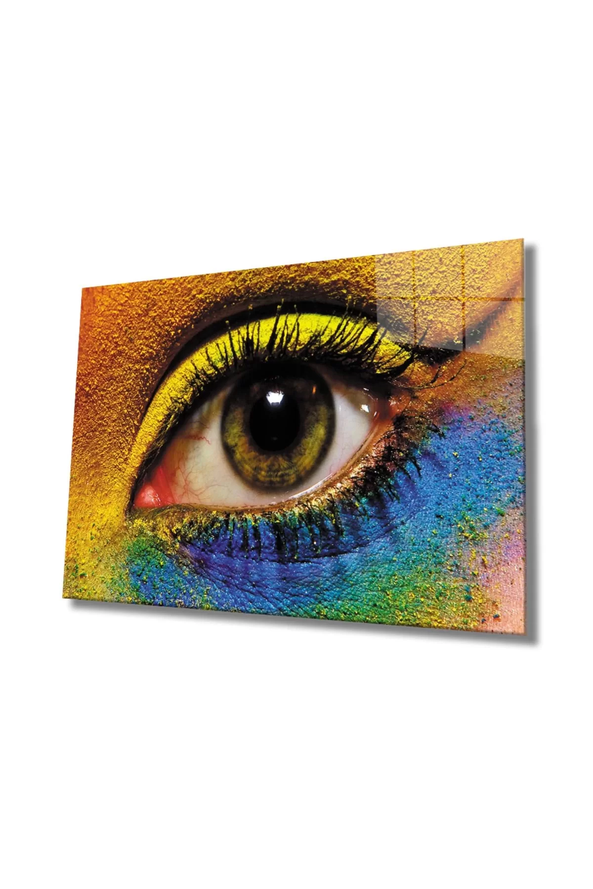 Women Colorful Eye Makeup Glass Painting, Home And Office Wall Decoration