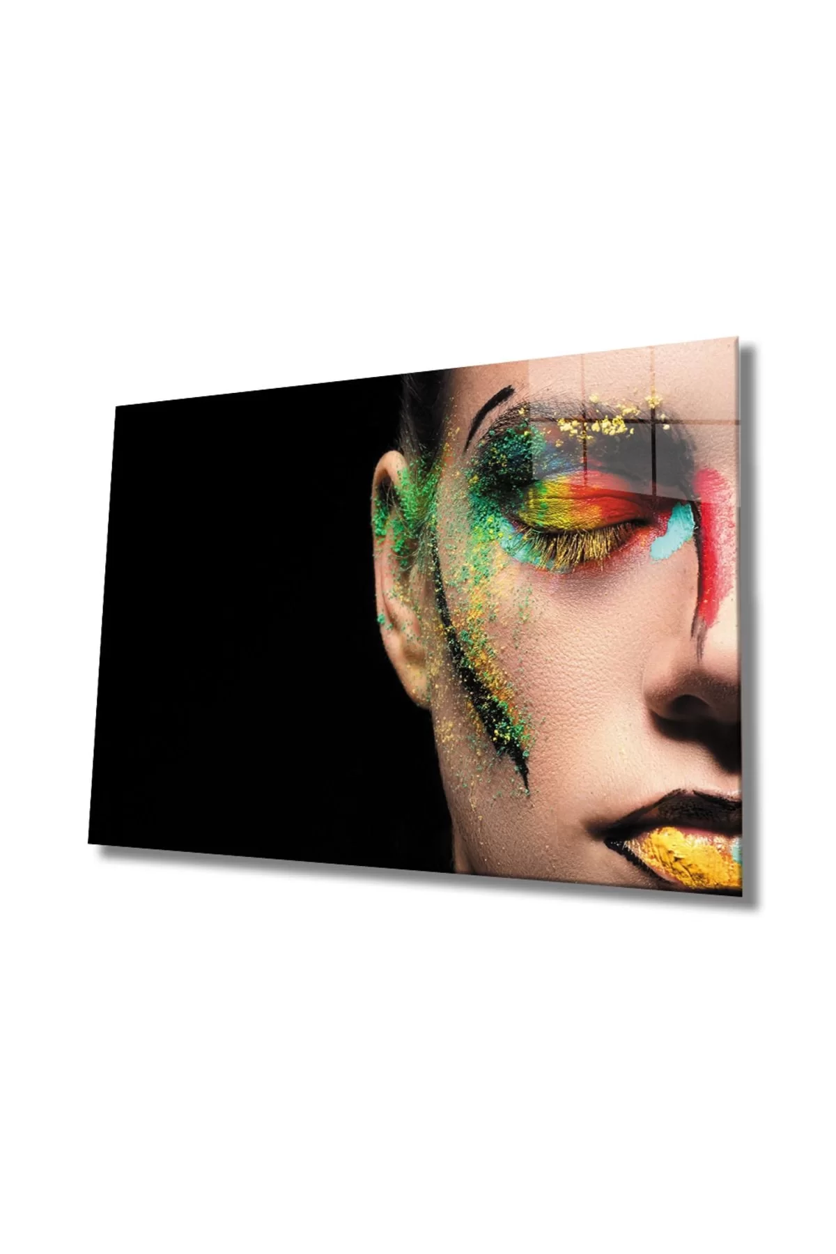 Women Colorful Face Glass Painting, Home And Office Wall Decoration