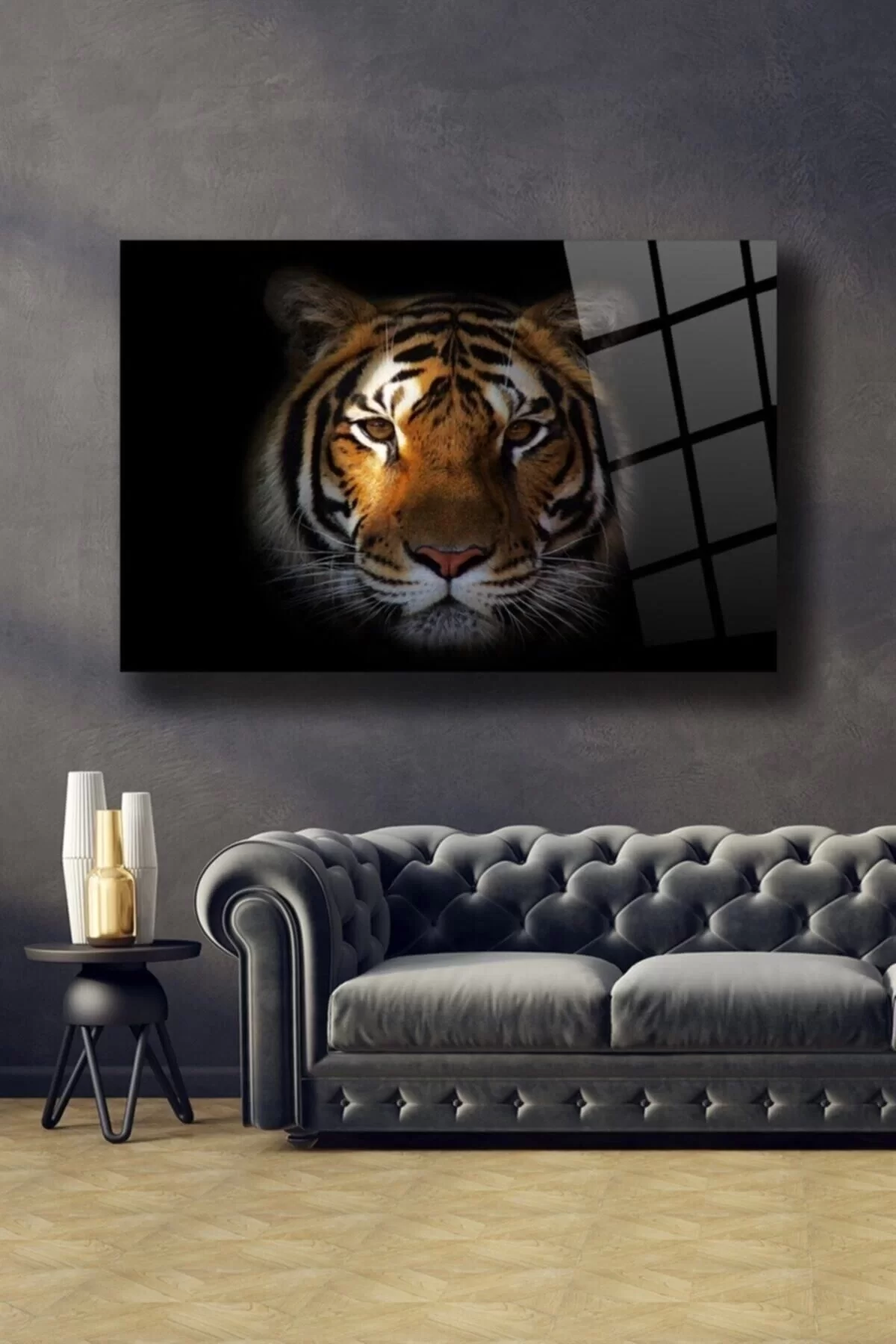 Tiger 2 Glass Painting Wall Decoration, Home Decoration, Wall Painting, Home Gift