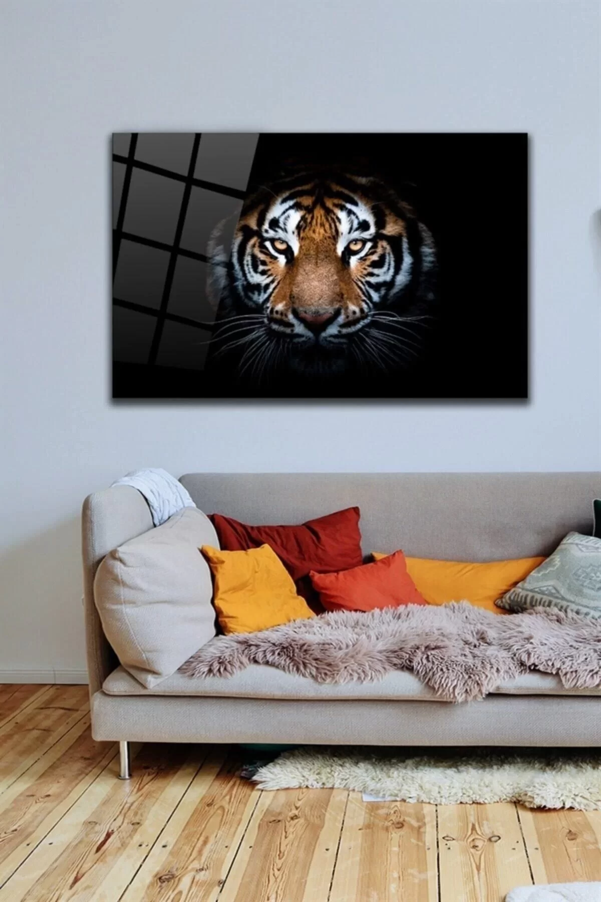 Tiger Glass Table Wall Decoration