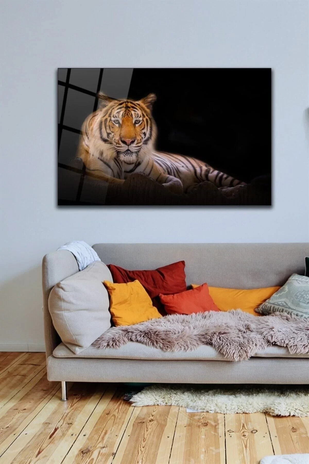 Tiger Glass Painting Wall Decoration, Home Decoration, Wall Painting, Home Gift