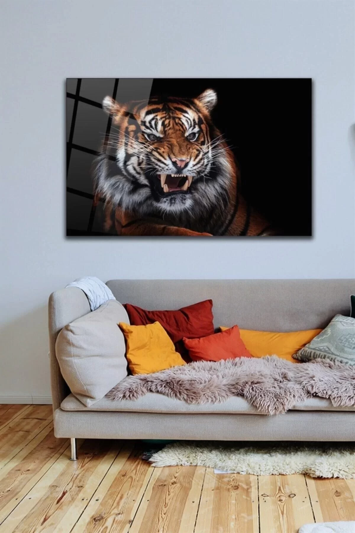 Tiger Glass Painting Wall Decoration, Home Decoration, Wall Painting, Home Gift