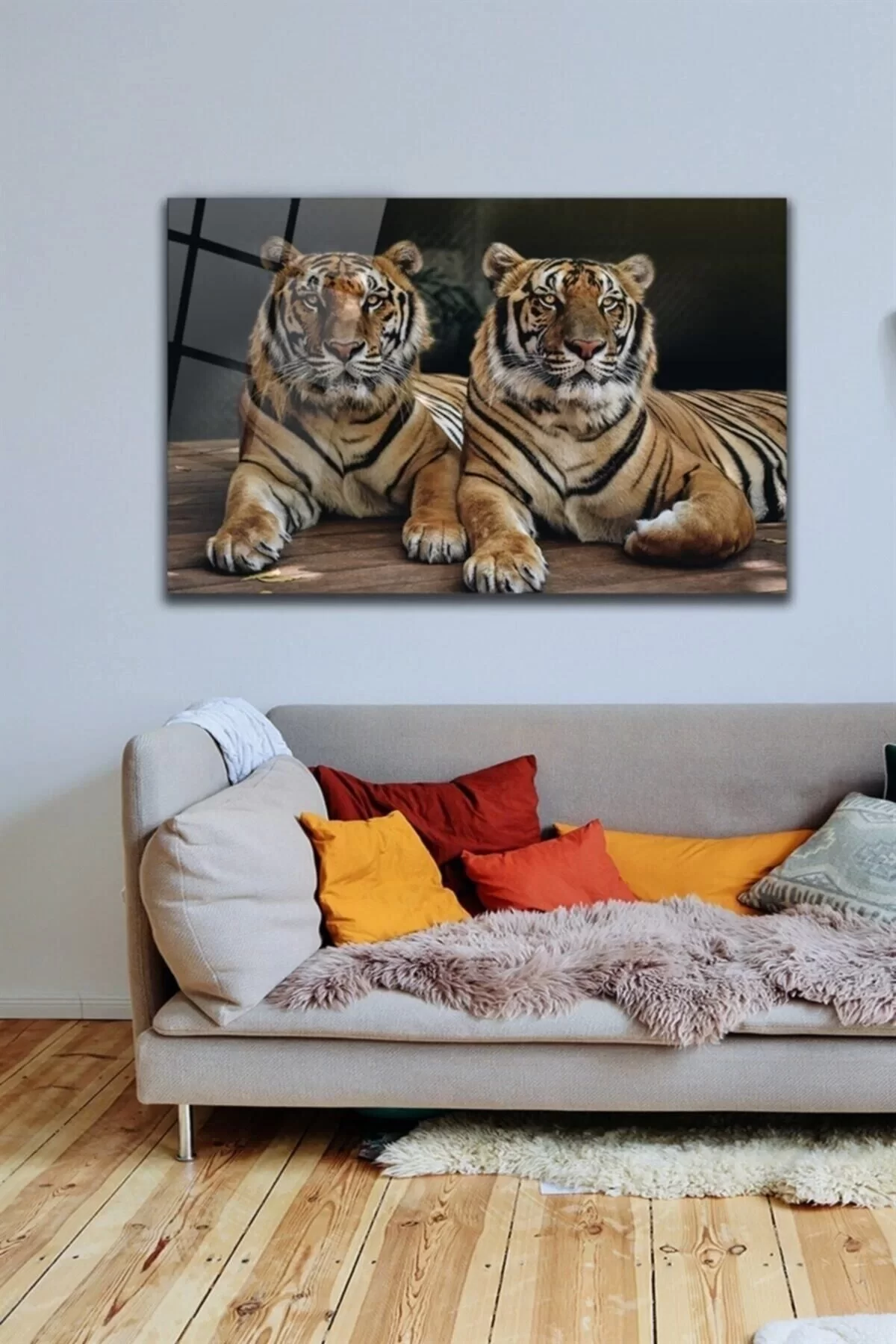 Tiger Glass Painting Wall Decoration, Home Decoration, Wall Painting, Home Gift