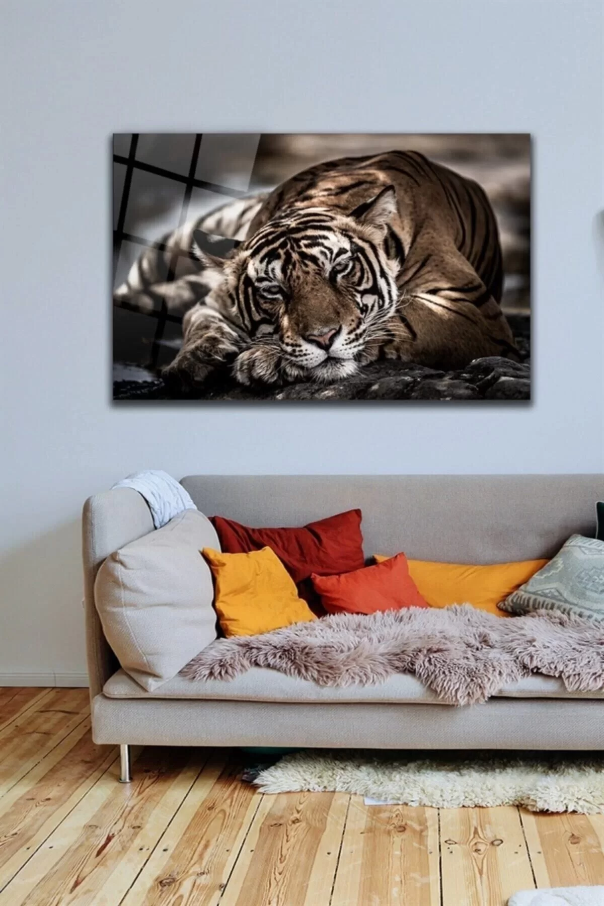 Tiger Glass Painting Wall Decoration, Home Decoration, Wall Painting, Home Gift