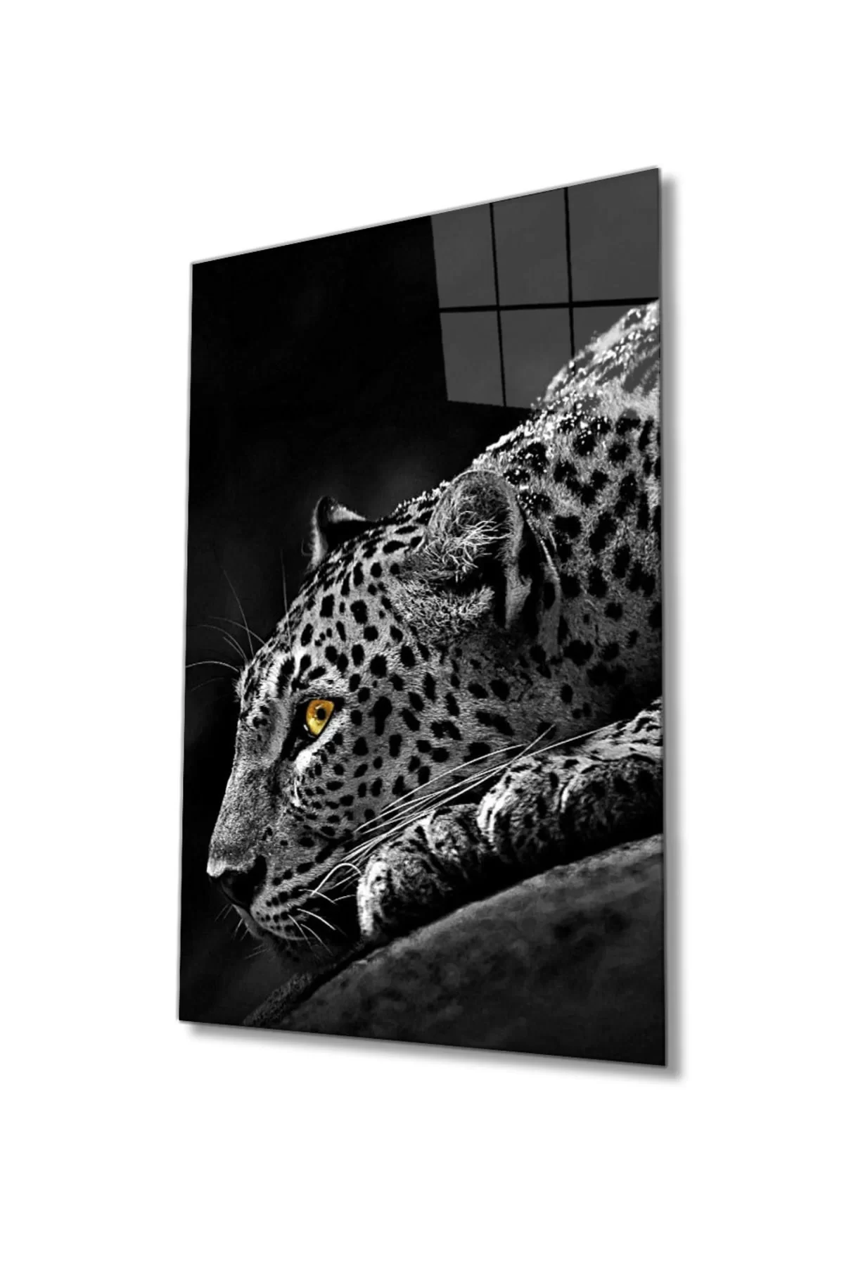 Tiger Animal Black and White Glass Painting