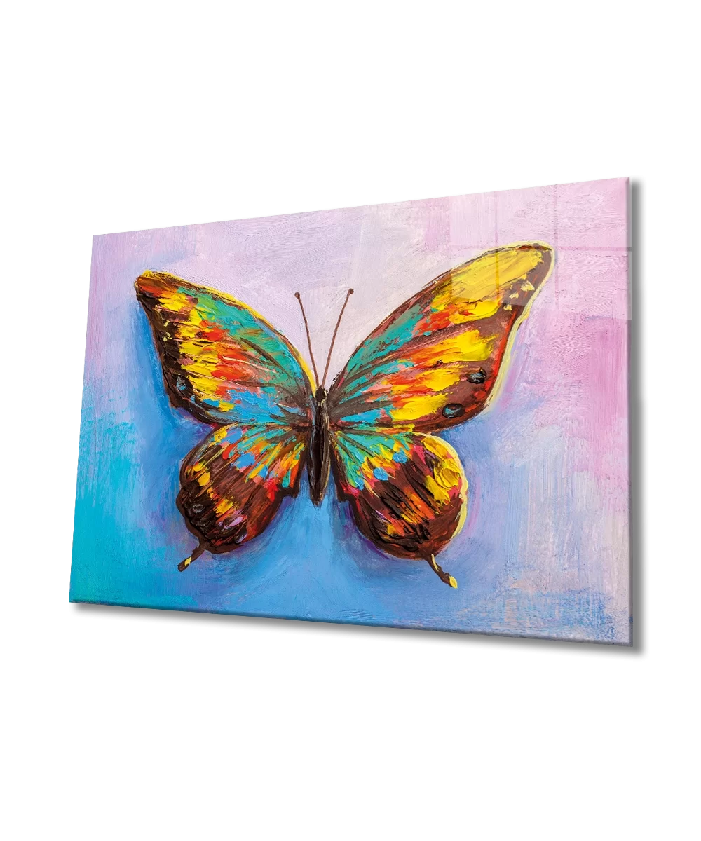 Butterfly Glass Painting, Colorful Butterfly