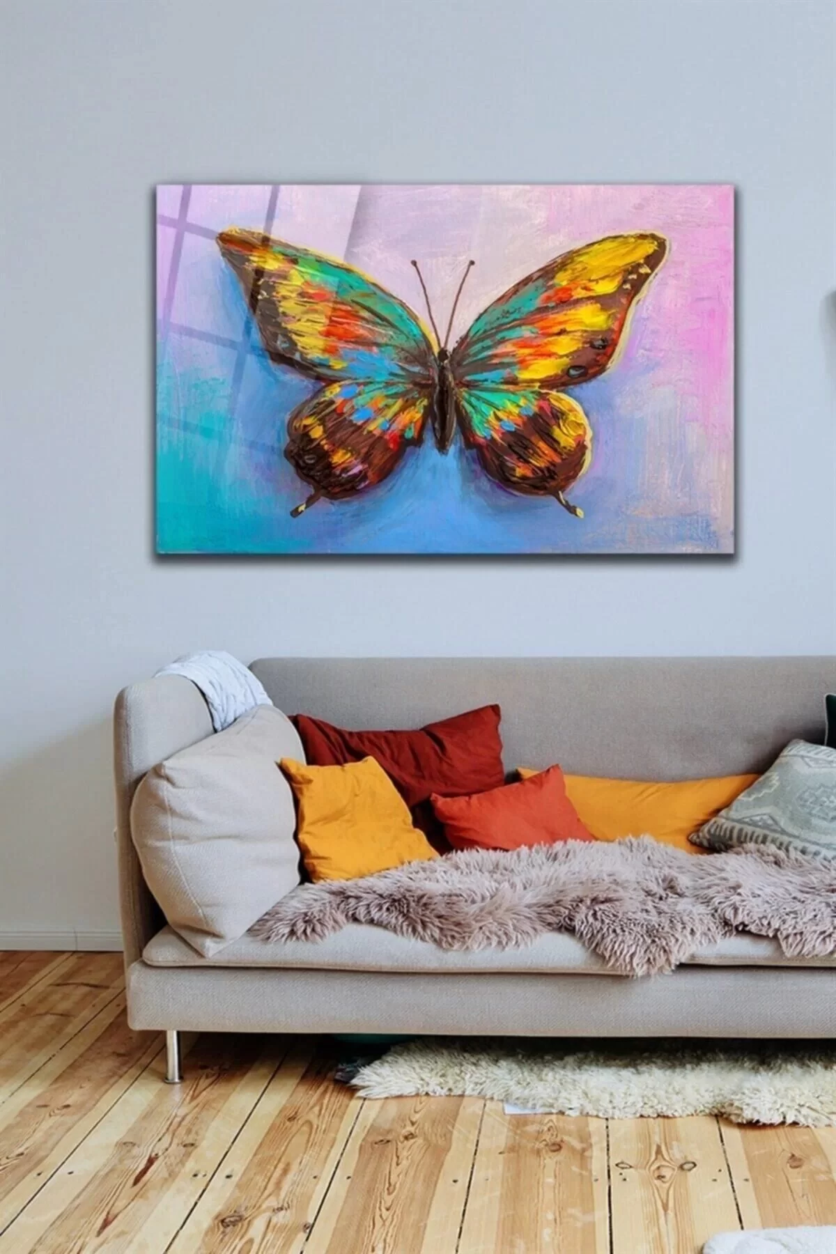 Butterfly Glass Painting Wall Decoration, Home Decoration, Wall Painting, Home Gift