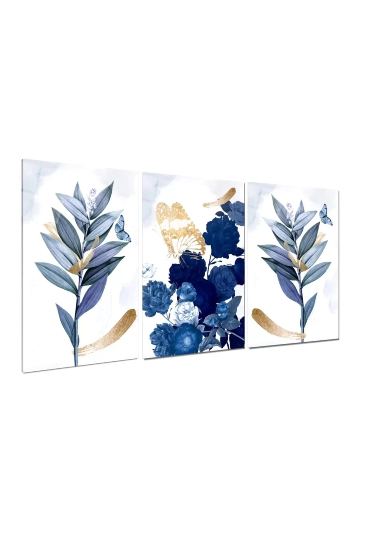 Butterfly And Flowers Triple Glass Painting