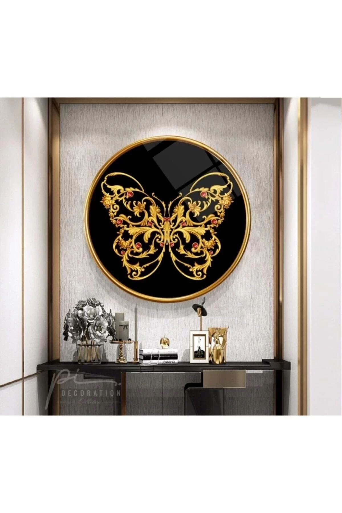 Butterfly Round Glass Table