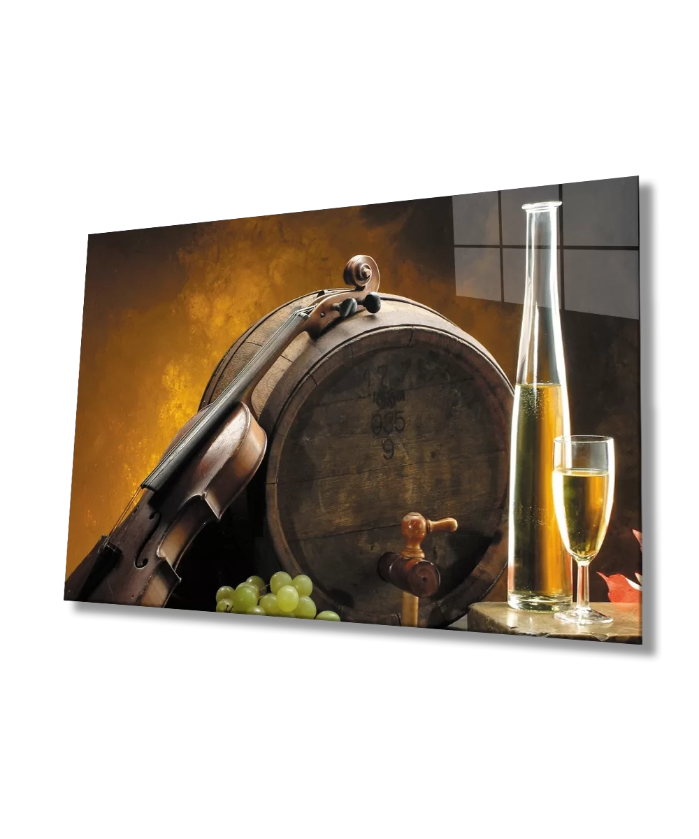 Violin Champagne Barrel Glass Table