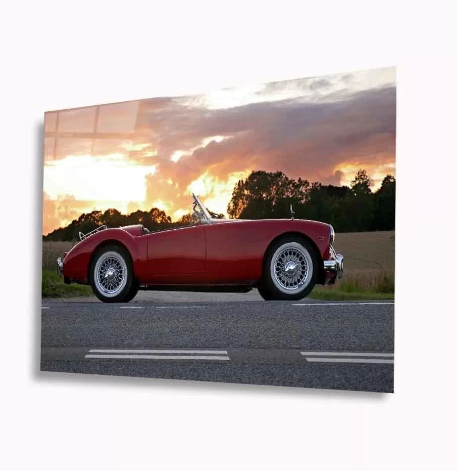 Red Car Glass Painting