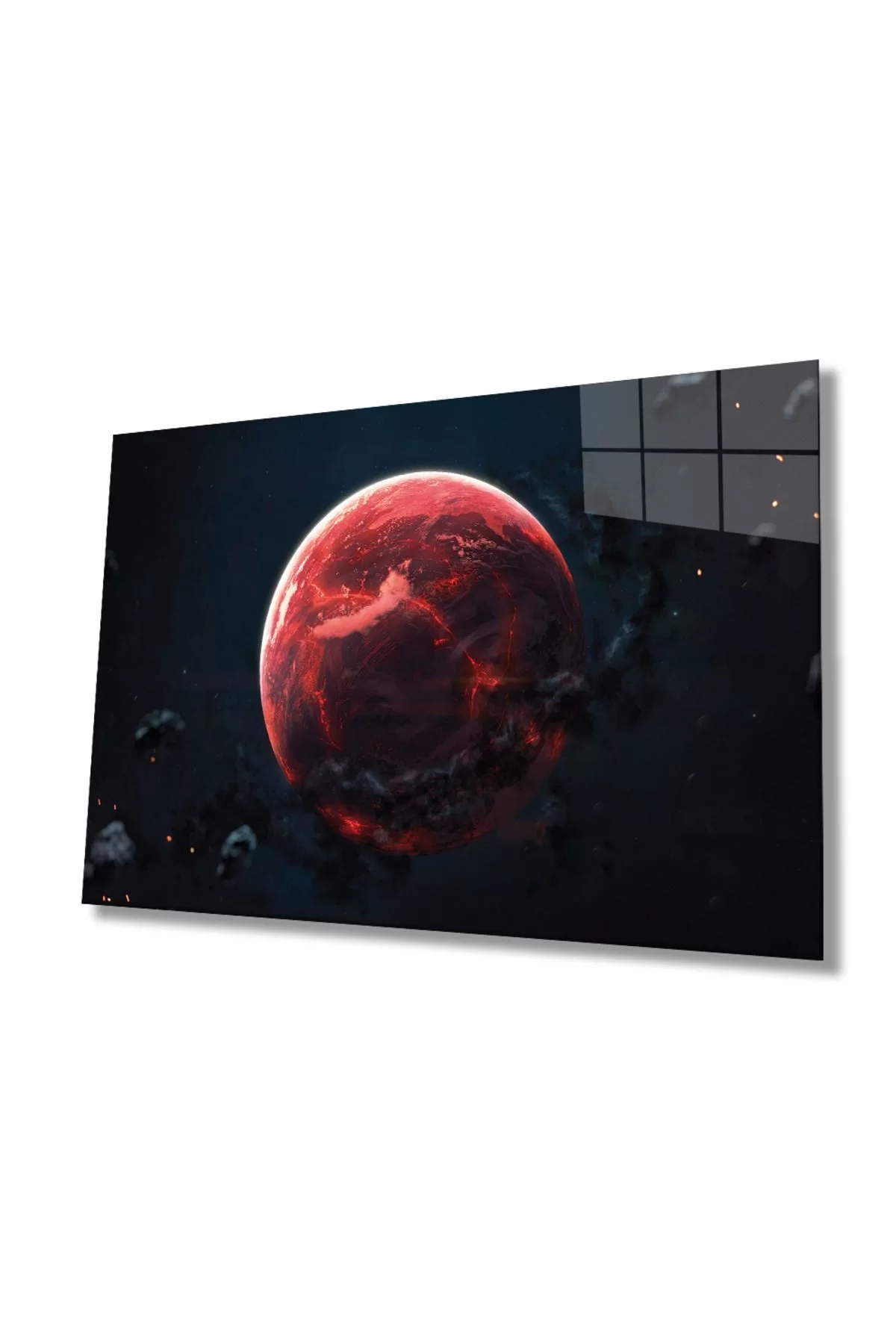 Red Planet Space Glass Painting Home And Office Wall Decoration