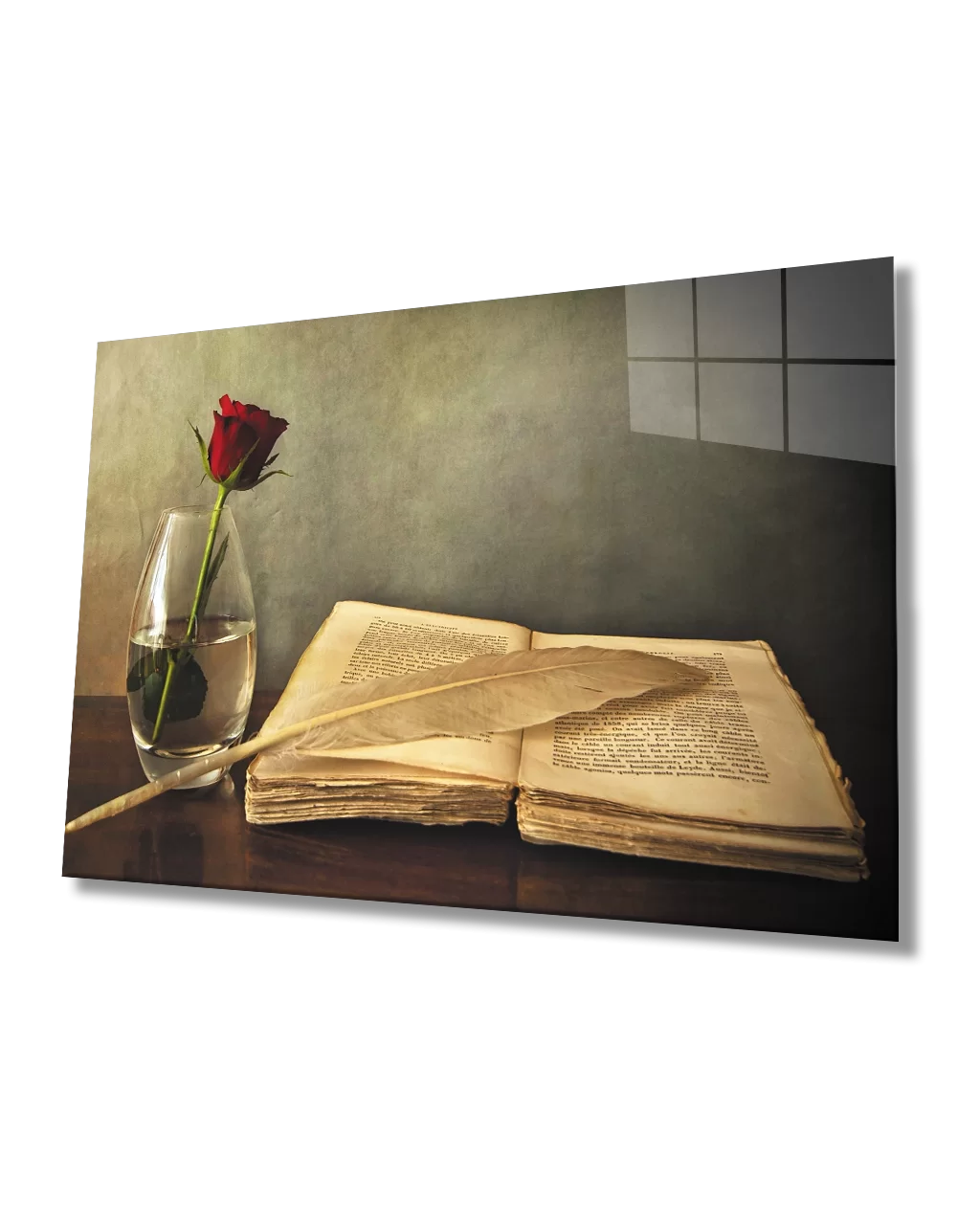 Red Rose And book Table