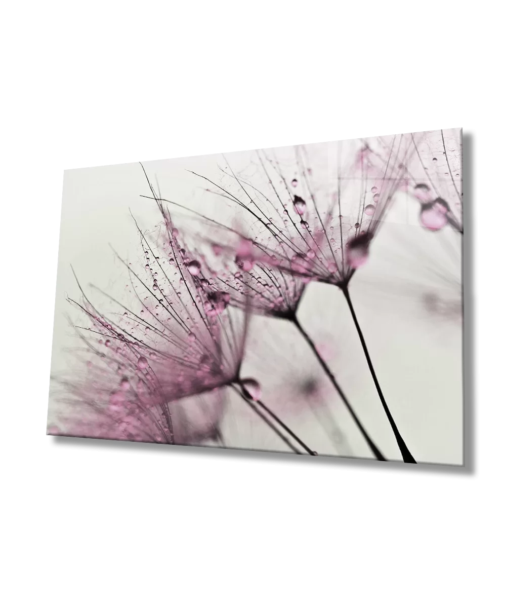 Red Dandelion Glass Table