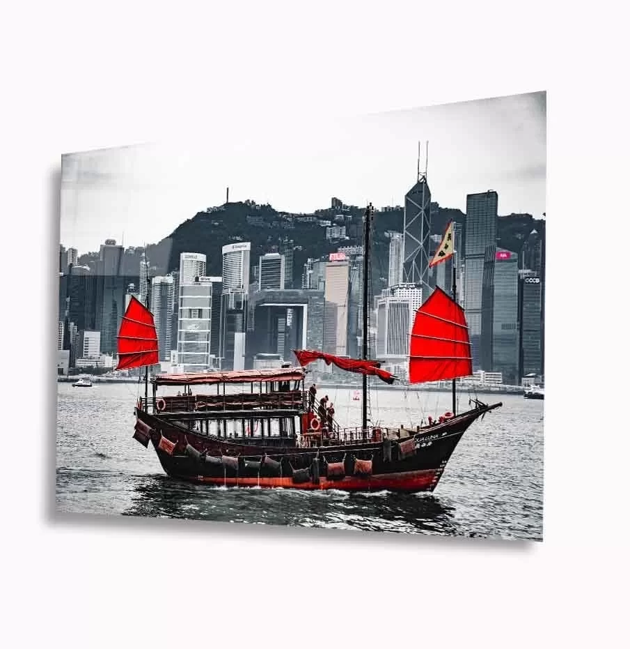 Red Boat Glass Painting