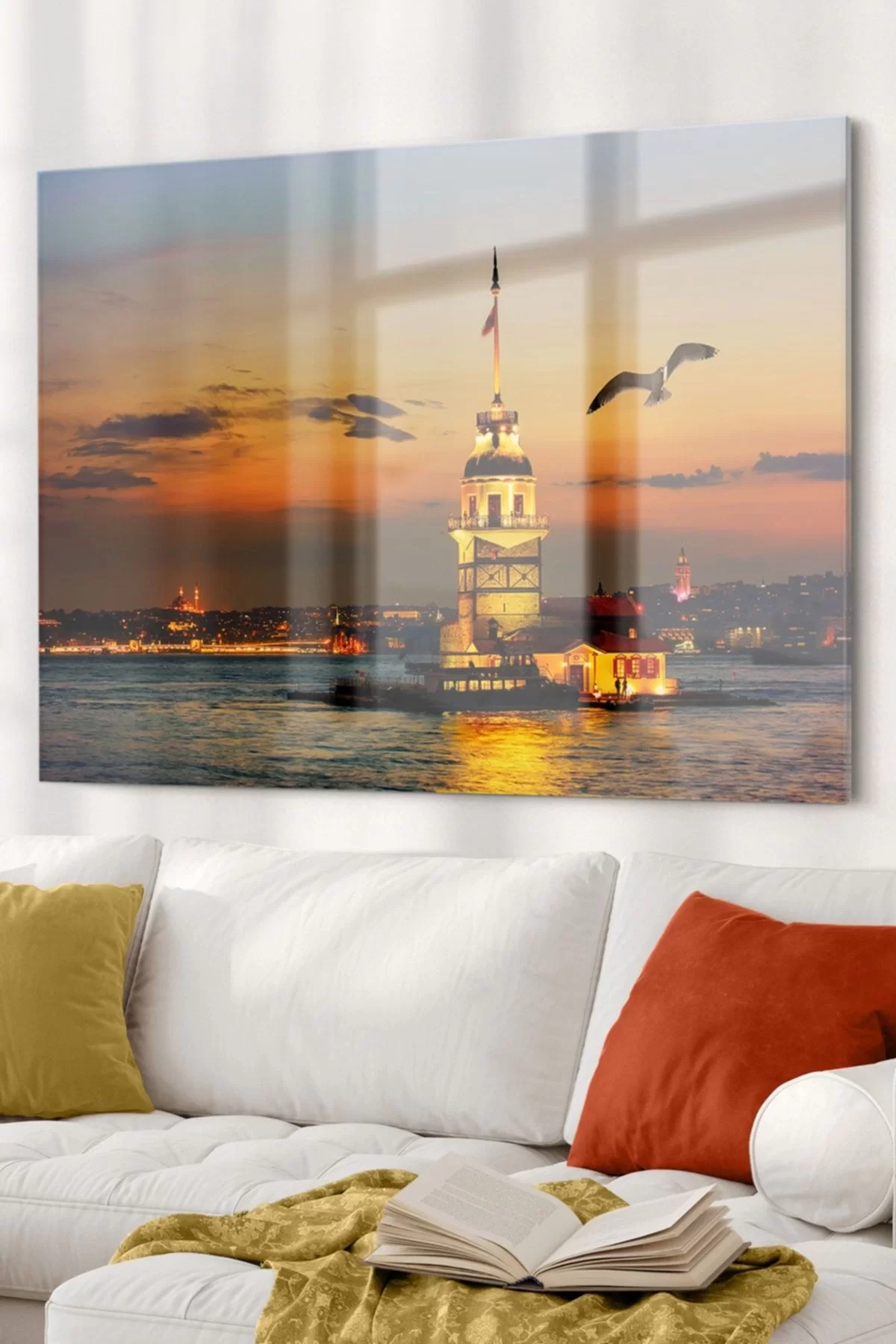 Maiden's Tower | City Themed Glass Painting | 50x70cm