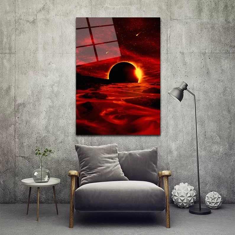 Red Planet Artistic Glass Painting