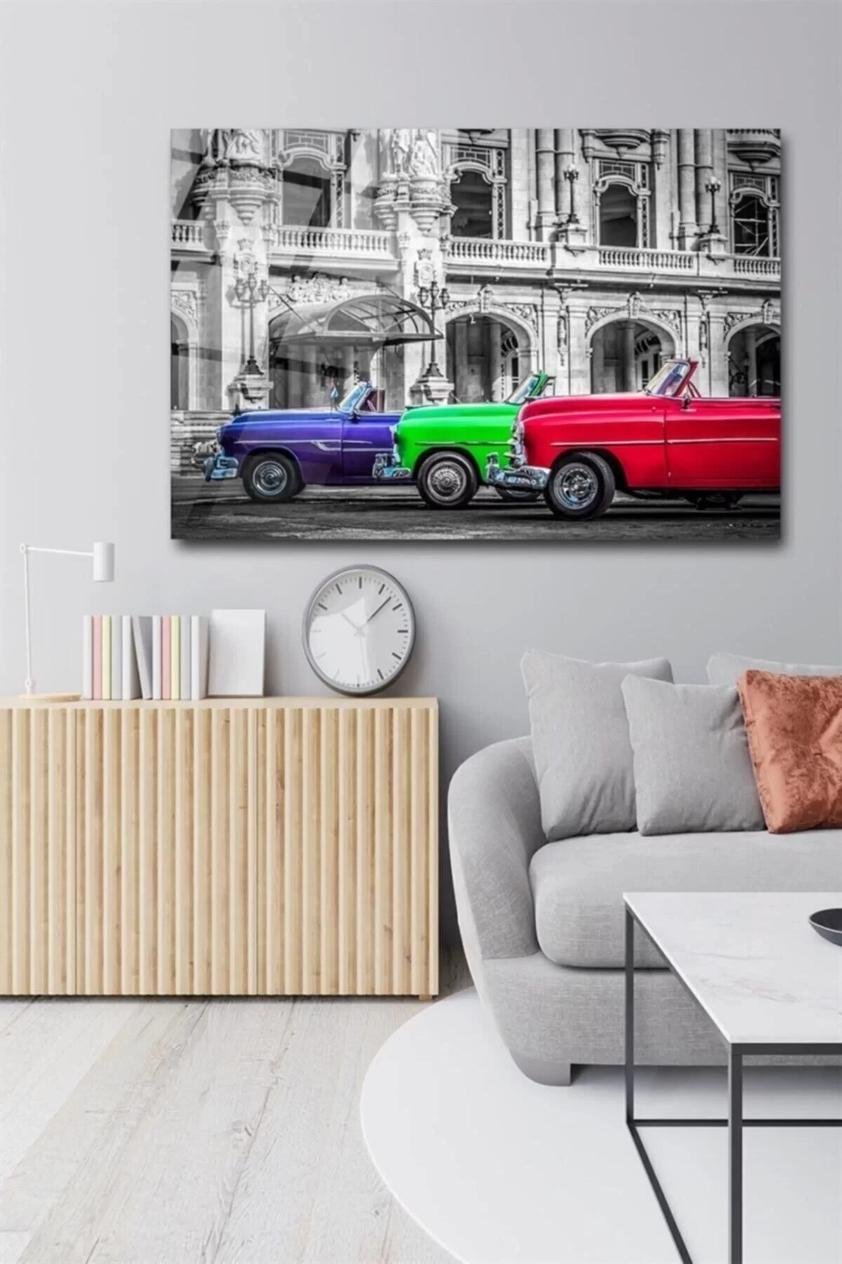 Classic Cars Glass Painting Wall Decoration