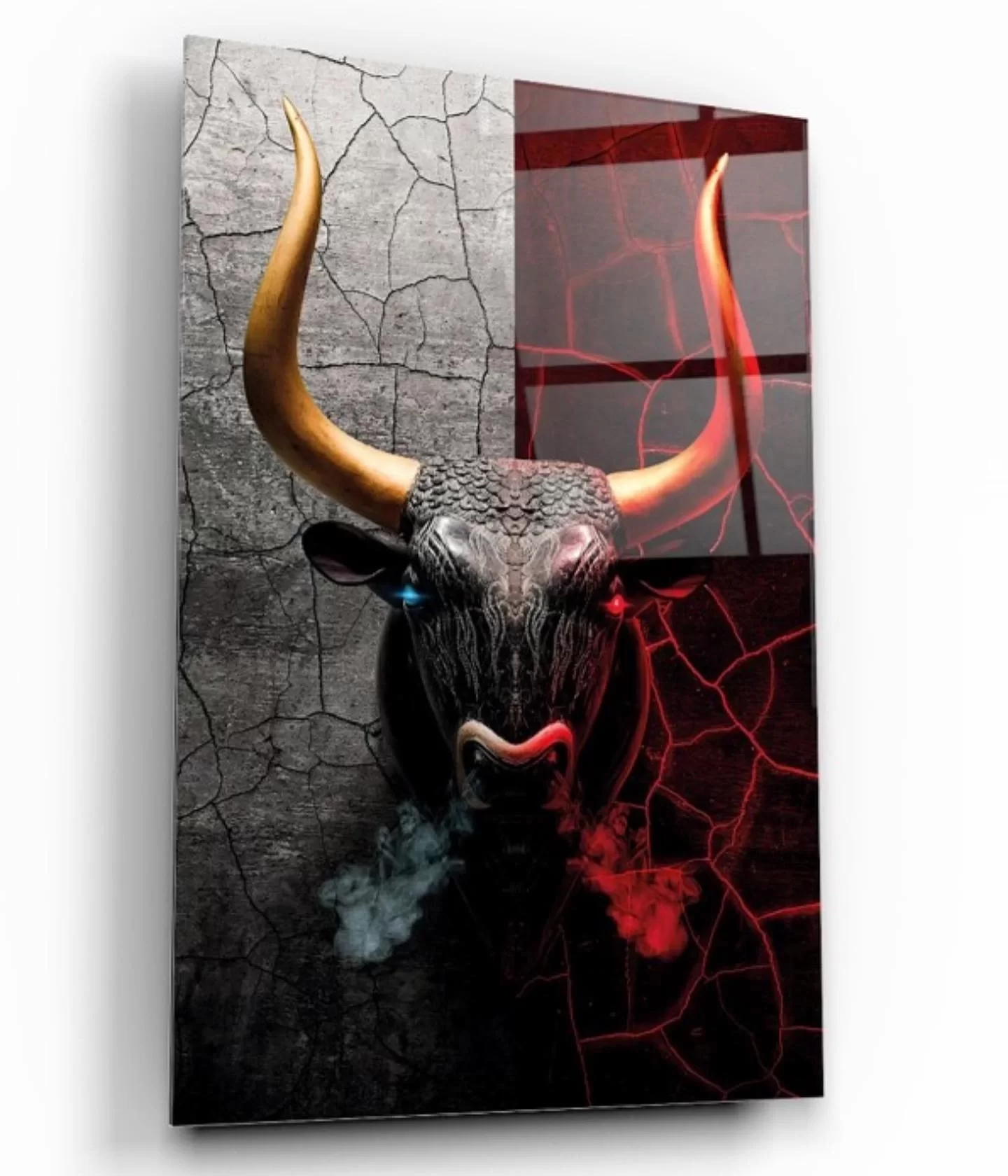 Scary Cow Glass Painting