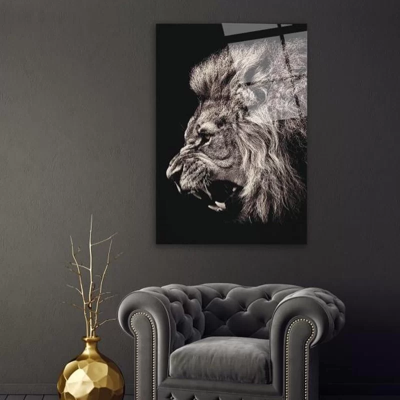 Roaring Lion Artistic Glass Painting