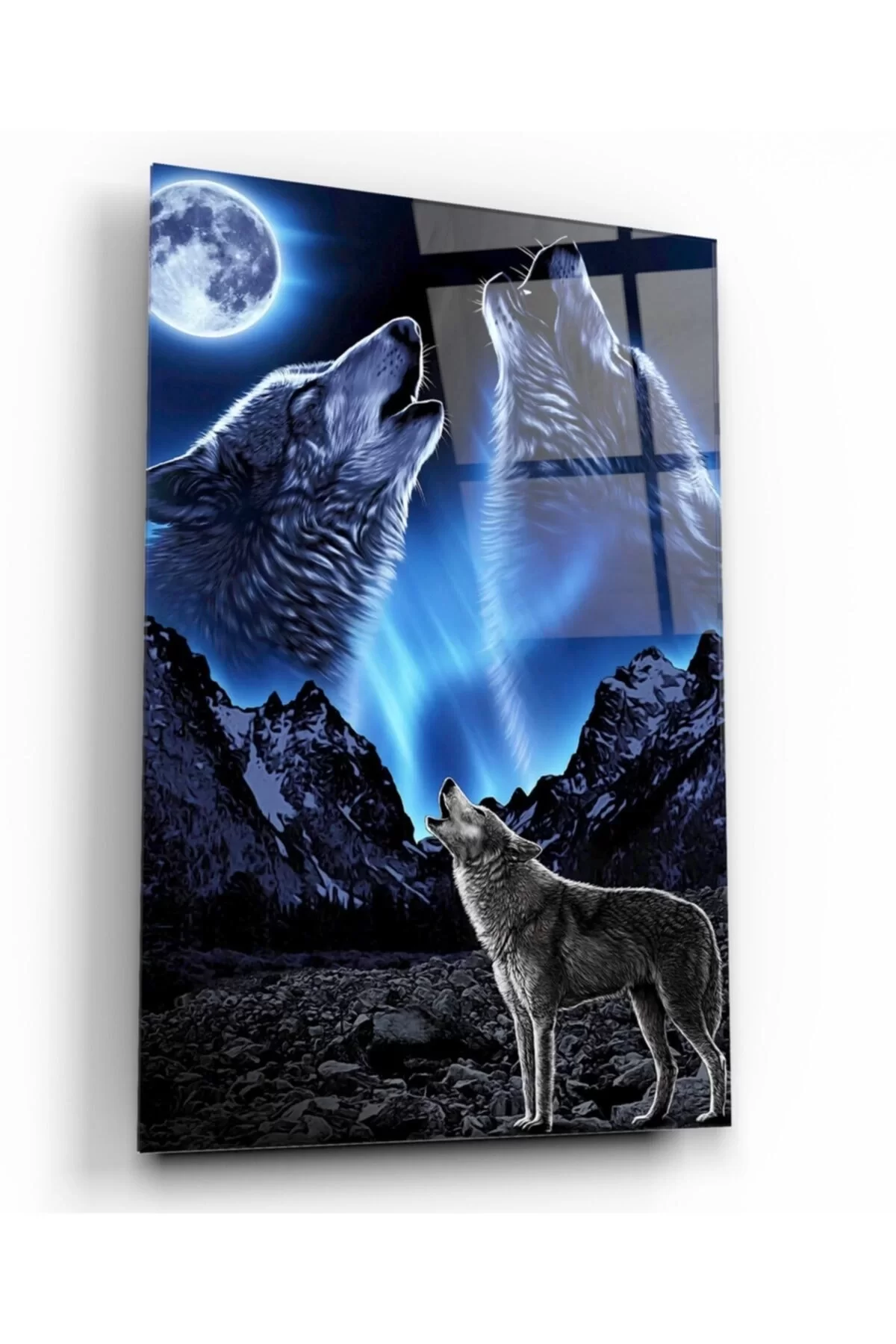 Wolf Glass Painting