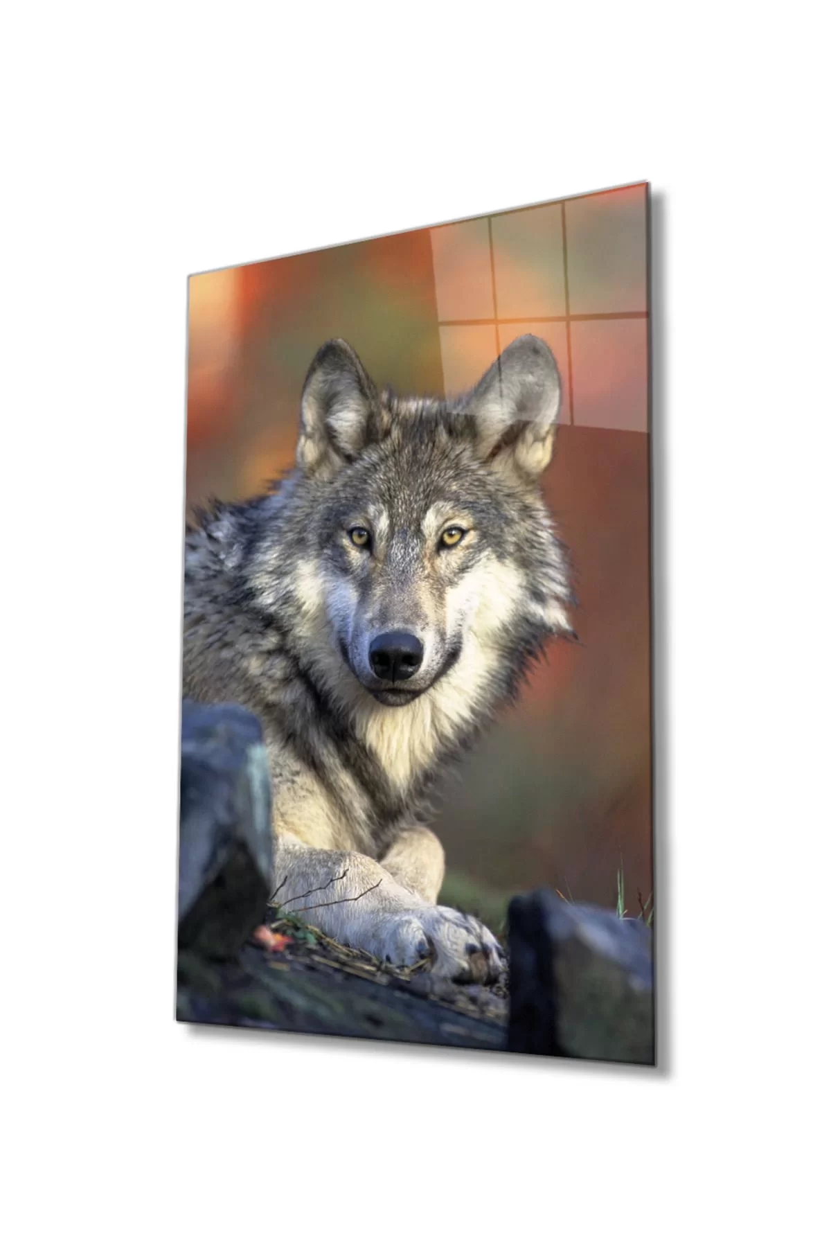 Wolf Animal Portrait Glass Painting, Home And Office Wall Decoration,