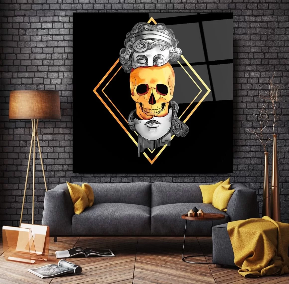 Skull Glass Painting