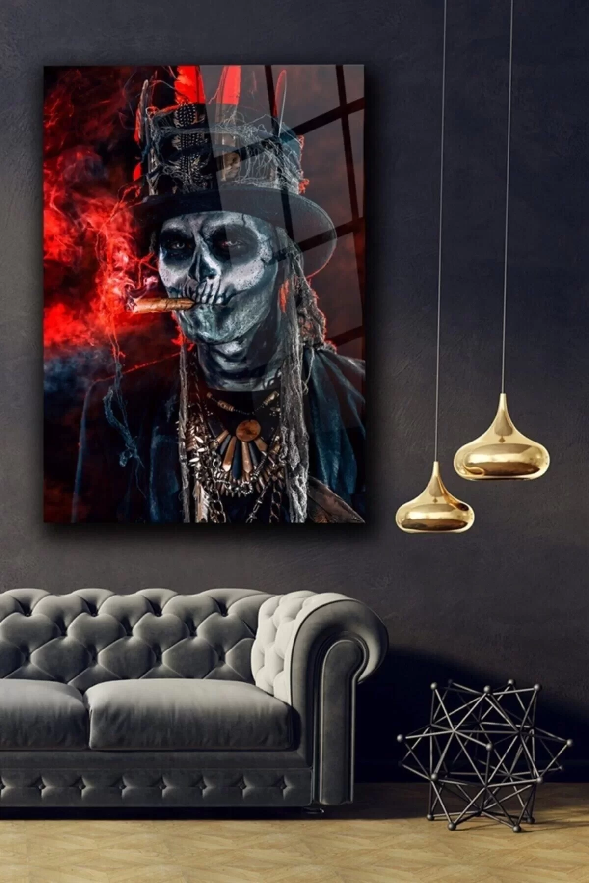 Skull Glass Painting Wall Decoration, Home Decoration, Wall Painting, Home Gift