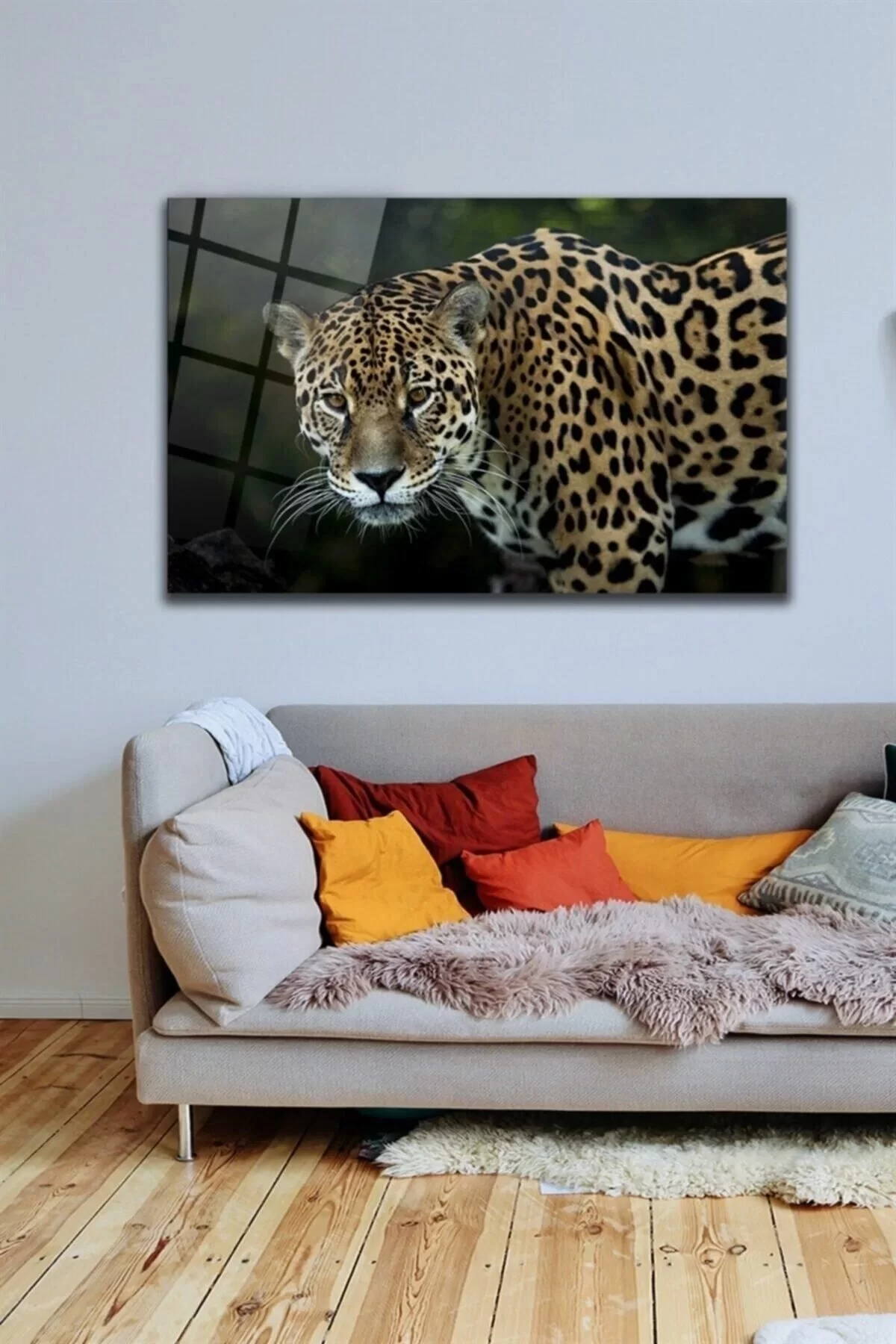 Leopard Glass Painting Wall Decoration, Home Decoration, Wall Painting, Home Gift