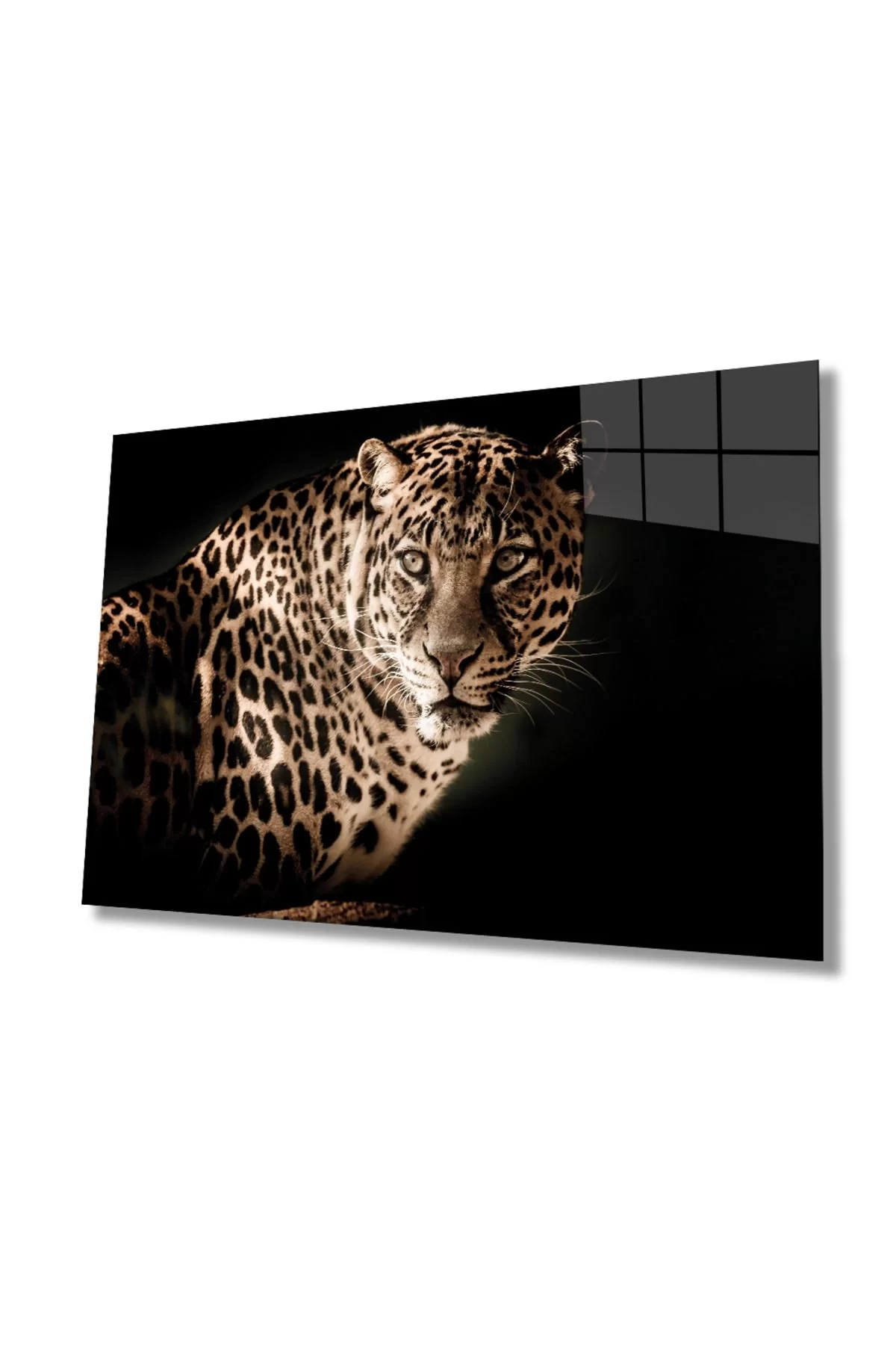 Leopard Animal Portrait Glass Painting, Home And Office Wall Decoration,