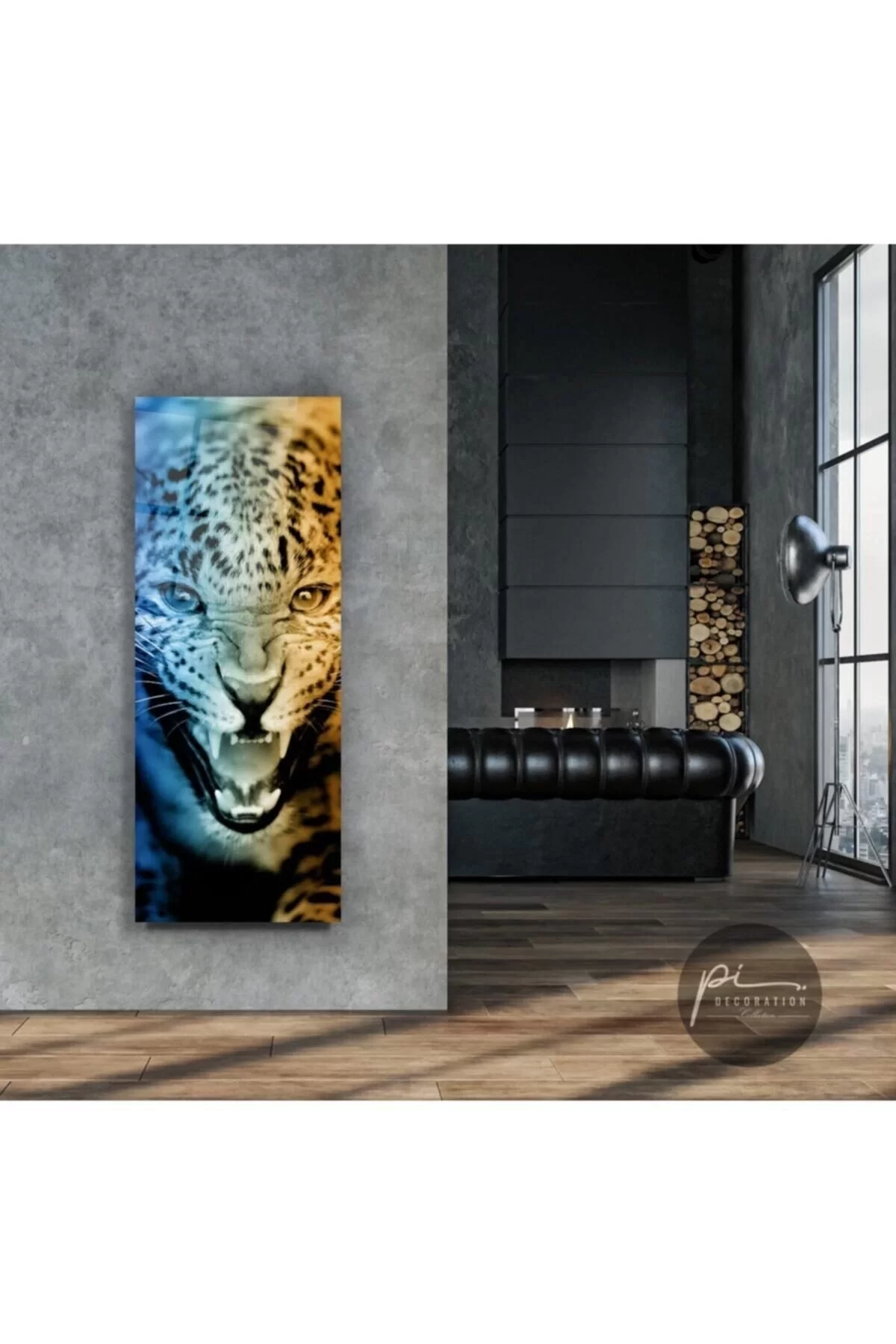 Leopard Panoramic Glass Painting