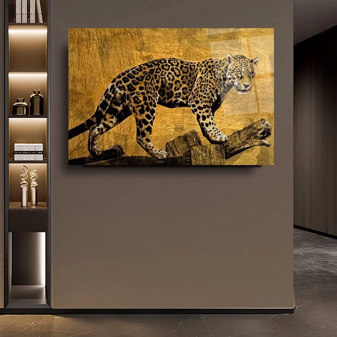 Leopard Artistic Glass Painting