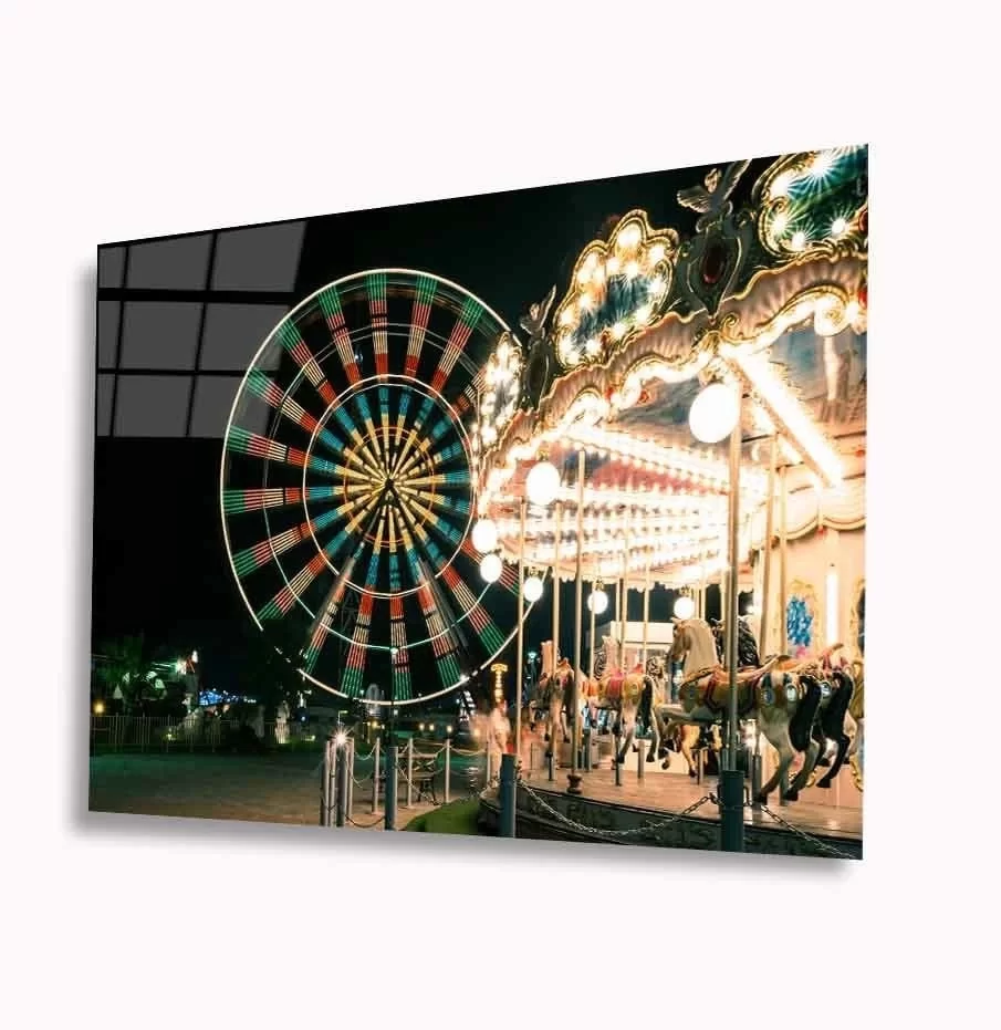 Amusement Park Glass Painting