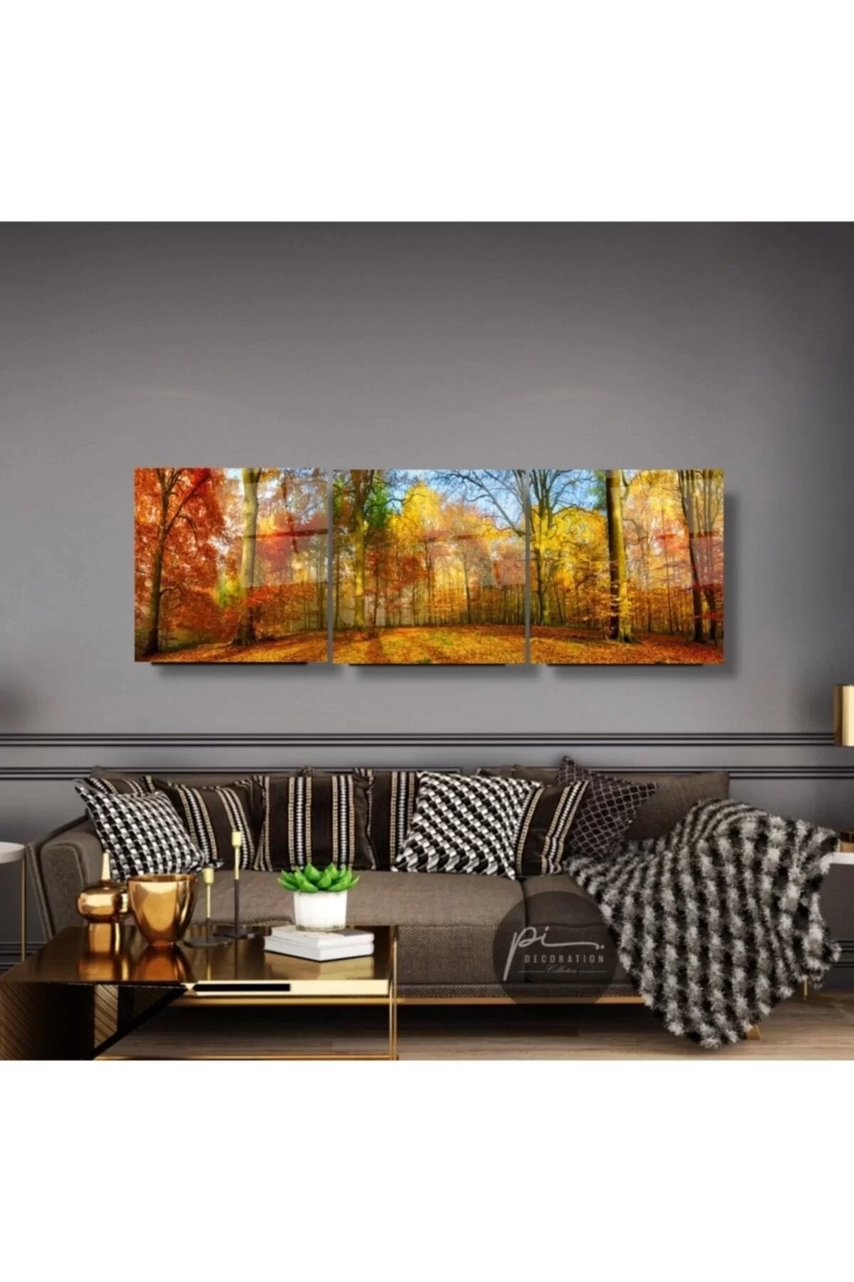 Landscape Triple Glass Painting Trk0101