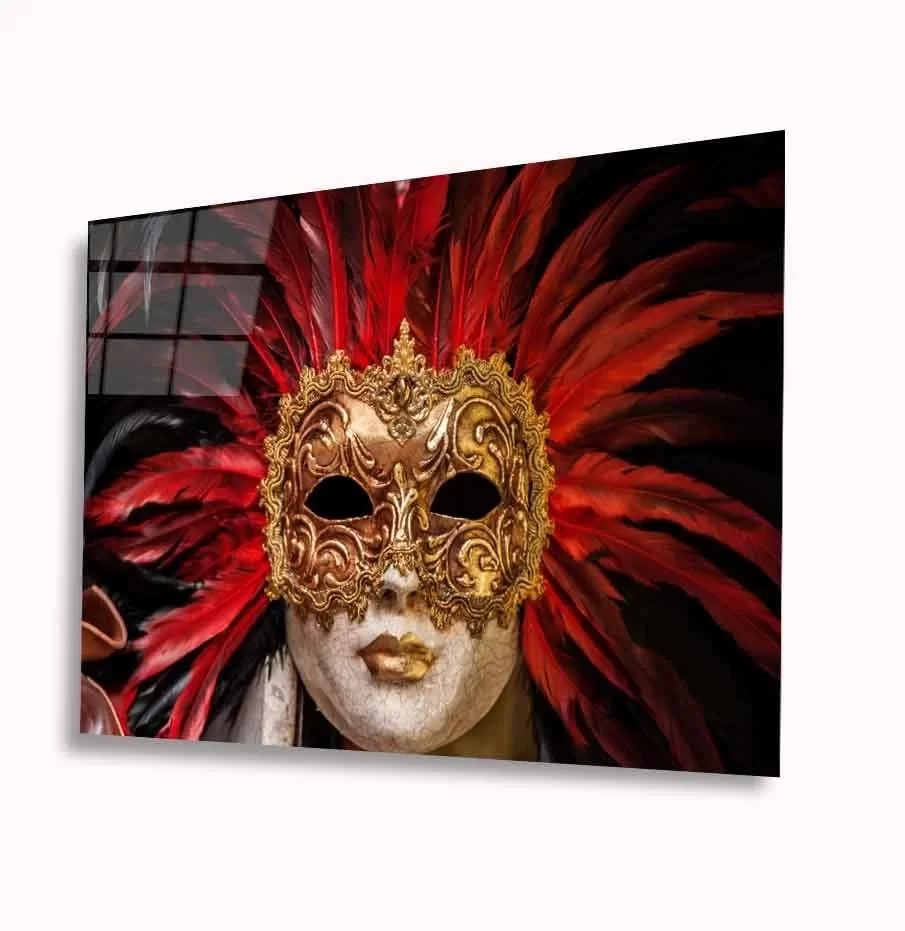 Masked Woman Glass Painting