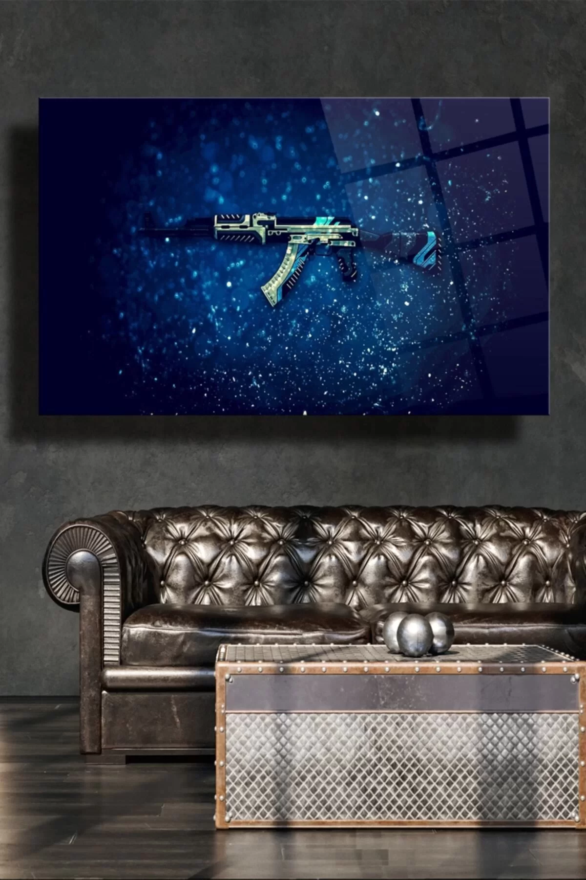 Blue Ak-47 Glass Table, Wall Decoration Products