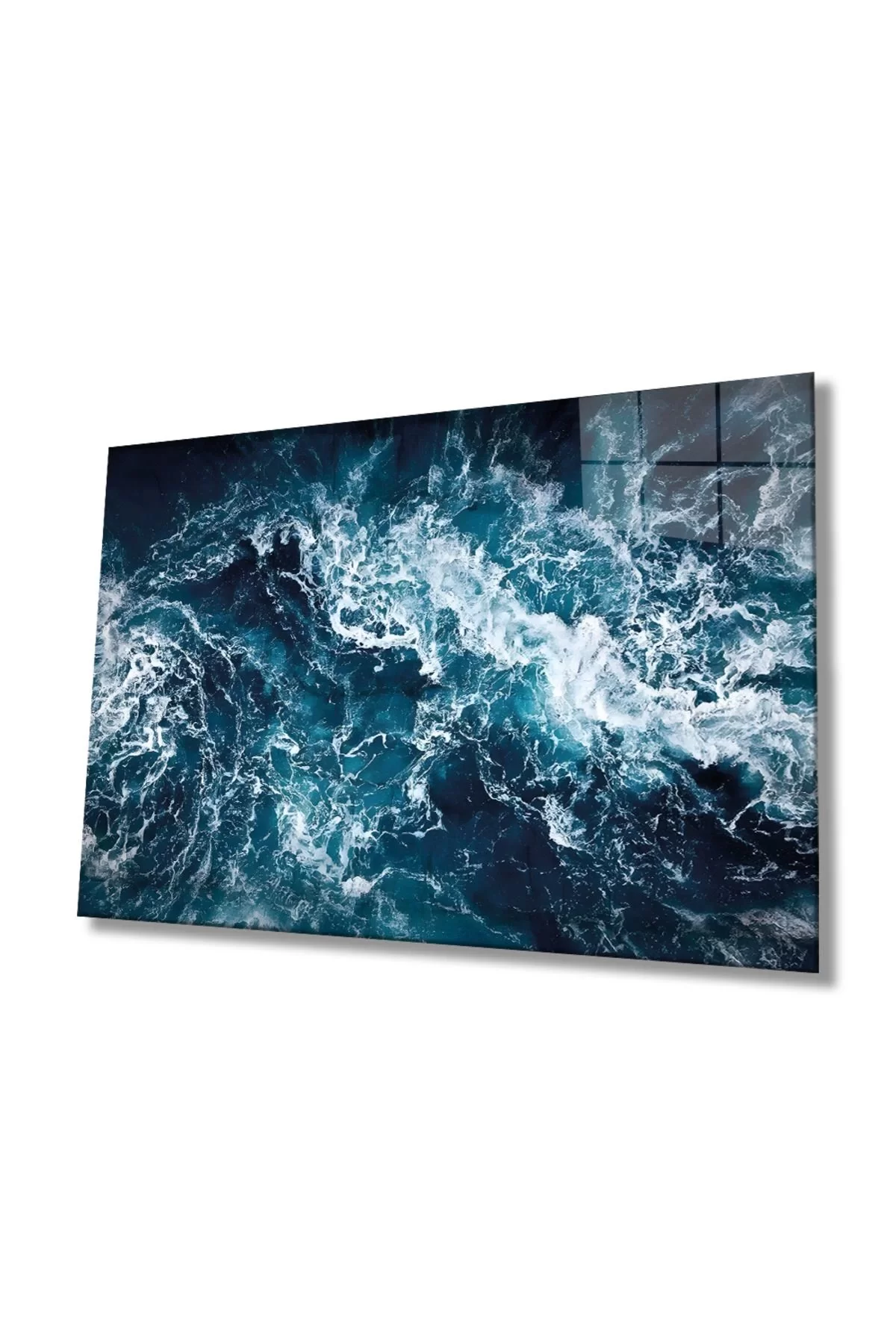 Blue Sea Wave Abstract, Home And Office Wall Decor, Tempered 4 Mm